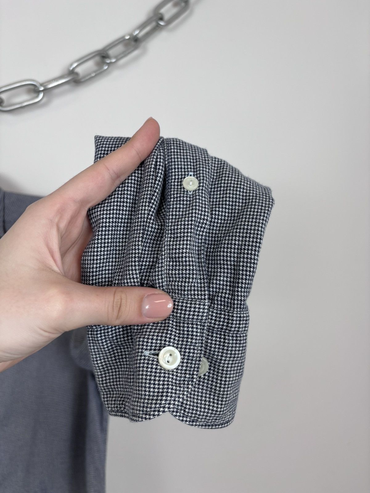 Eton Eton Men’s Navy Blue White Long Sleeve Shirt Houndstooth Size US S / EU 44-46 / 1 - 7 Thumbnail
