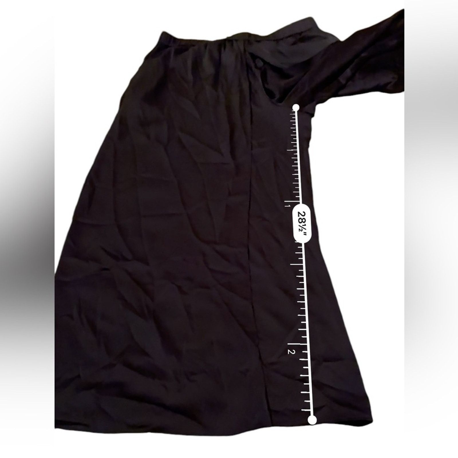 Rosetta Getty RTR Rosetta Getty Black Satin Crossover Wide Leg Pants Sz 16 Size 32" / US 10 / IT 46 - 16 Thumbnail