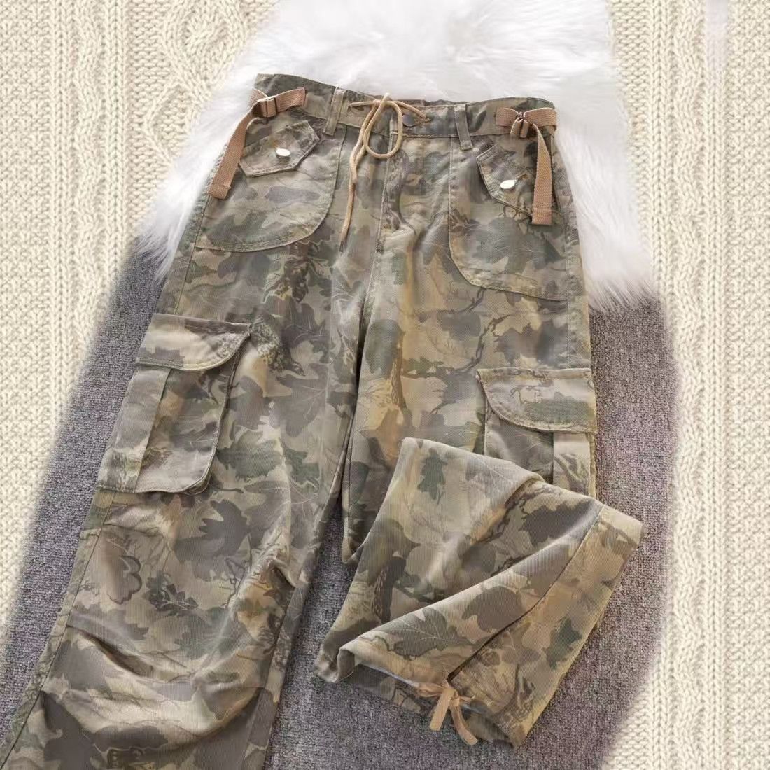 Vintage Vintage Camo Cargo Wide-Leg Pants Size US 32 / EU 48 - 3 Thumbnail