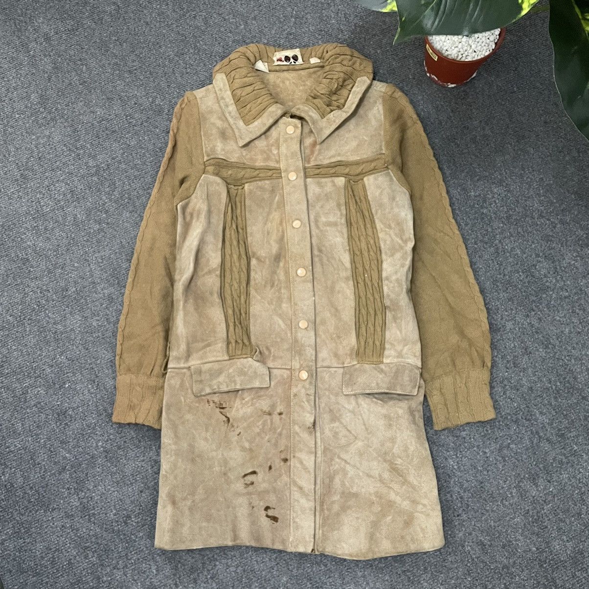 Genuine Leather × Vintage David Brett Suede Leather Long Jacket Size XS / US 0-2 / IT 36-38 - 1 Thumbnail