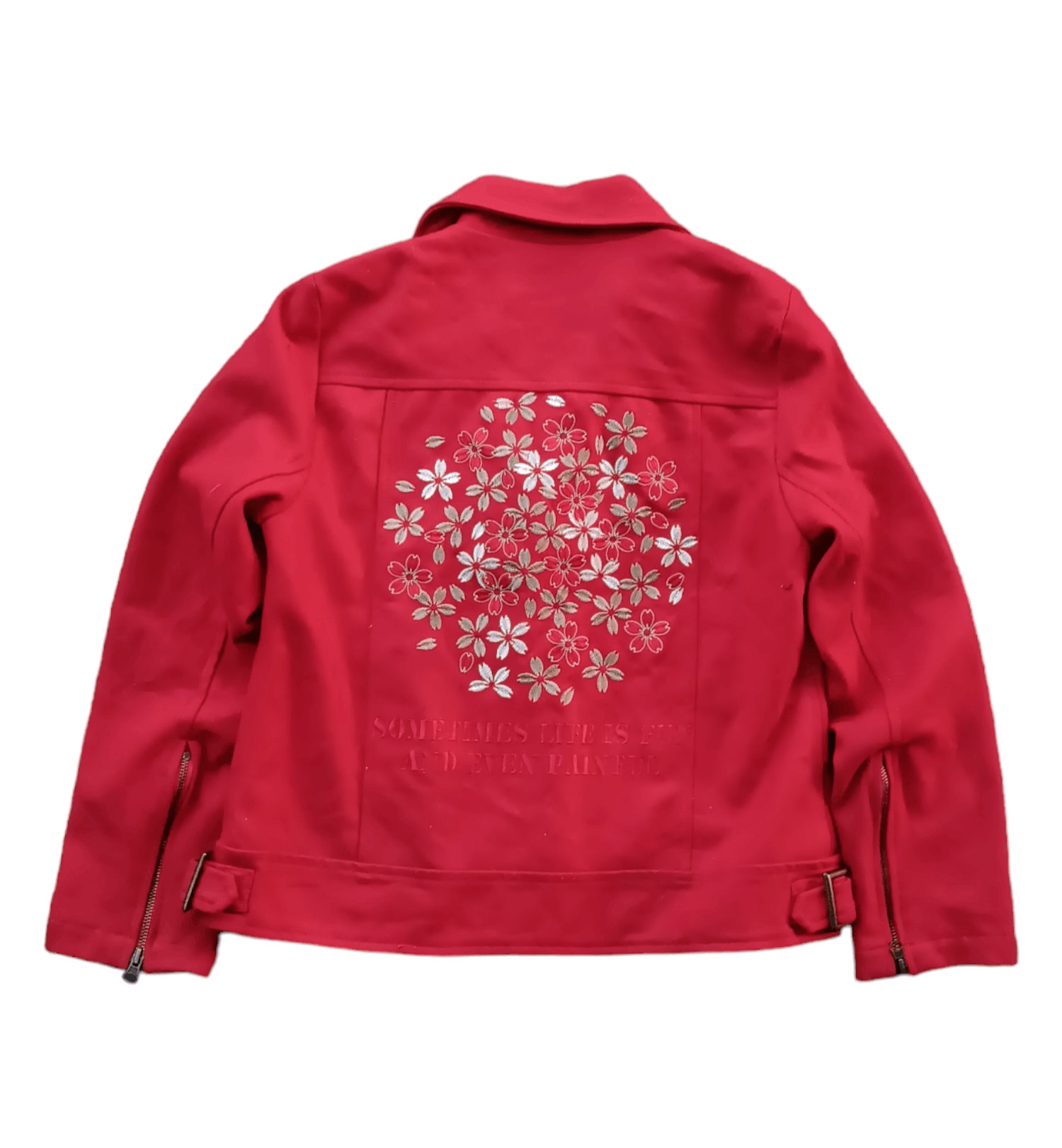 Japanese Brand Japanese embroidery sakura wool double collar unisex jacket Size US M / EU 48-50 / 2 - 7 Thumbnail