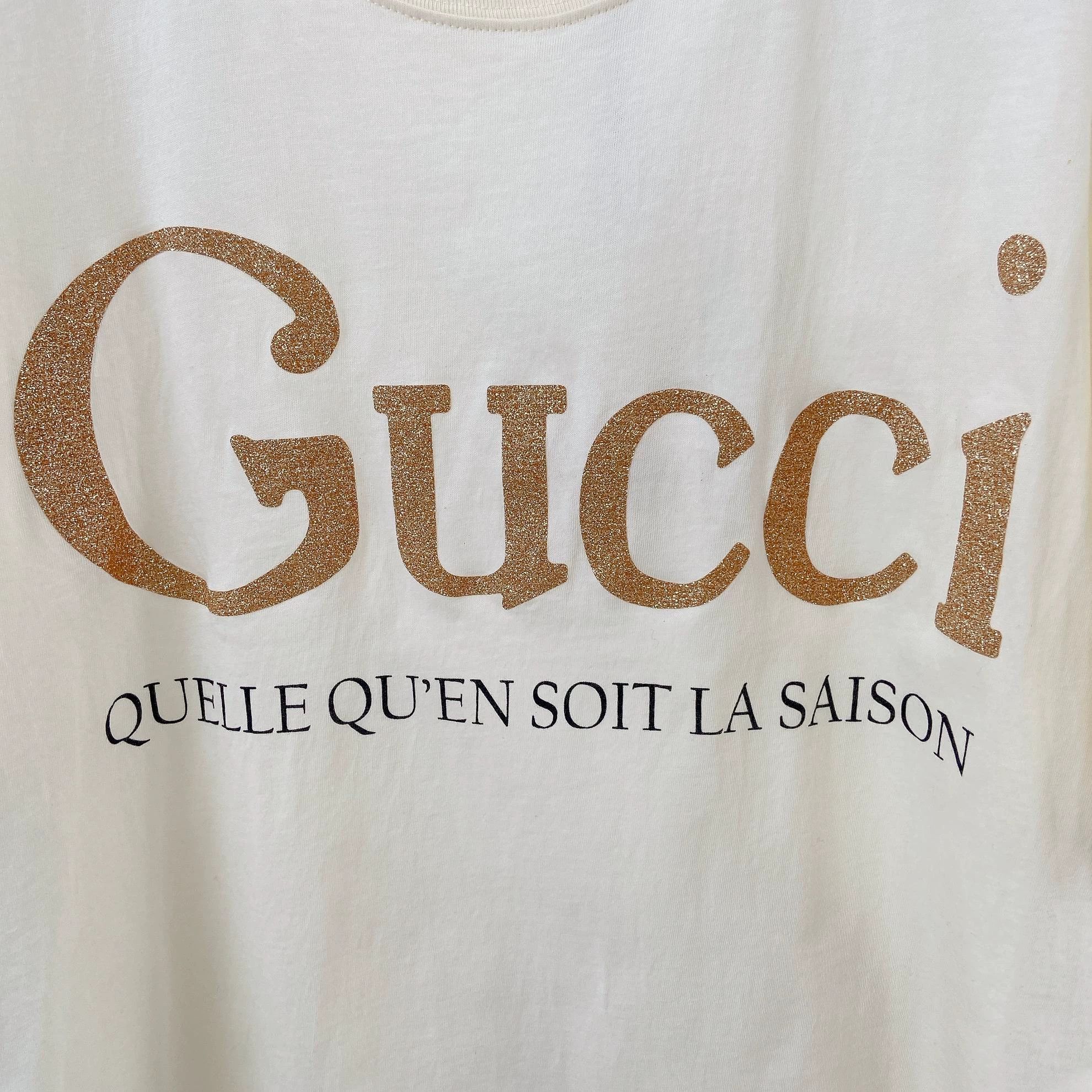 Gucci Gucci Gold Logo T - Shirt S Size US S / EU 44-46 / 1 - 6 Thumbnail