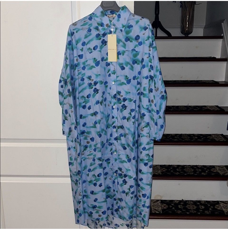 Marni Reverie-Print Cotton Short Dress