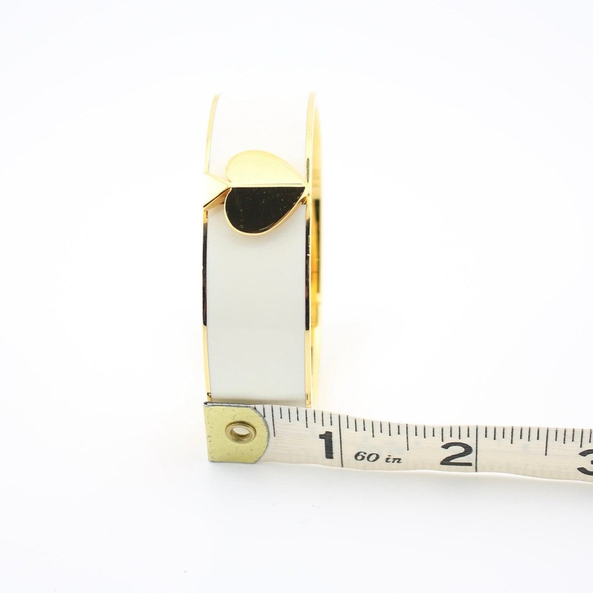Kate Spade Kate Spade White Enamel Gold Tone Hinged Spade Bangle Size ONE SIZE - 9 Thumbnail