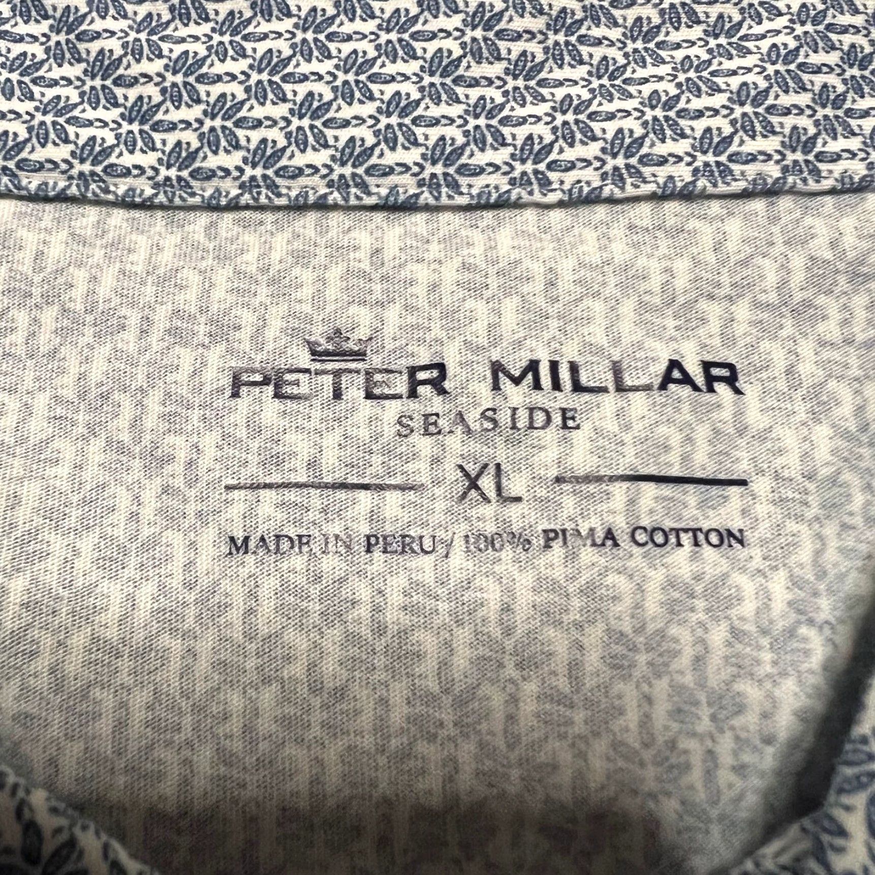 Peter Millar Peter Millar Polo Shirt Mens XL Blue All Over Print Seaside Golf Performance Size US XL / EU 56 / 4 - 7 Thumbnail