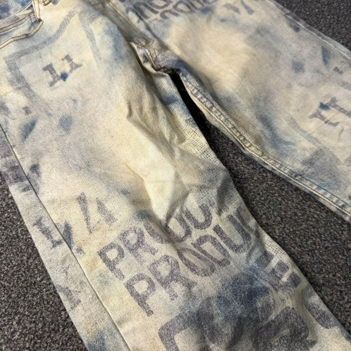 Le Grande Bleu (L.G.B.) 🇯🇵 Archive LGB x Beams Over Print Drop Punk Distressed Pants Size US 30 / EU 46 - 5 Thumbnail