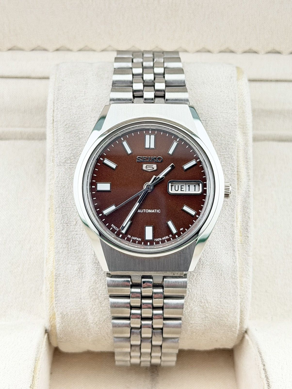 Seiko Vintage Seiko 5 Automatic Watch Brown Dial Men’s Wristwatch Size 36 - 1 Thumbnail