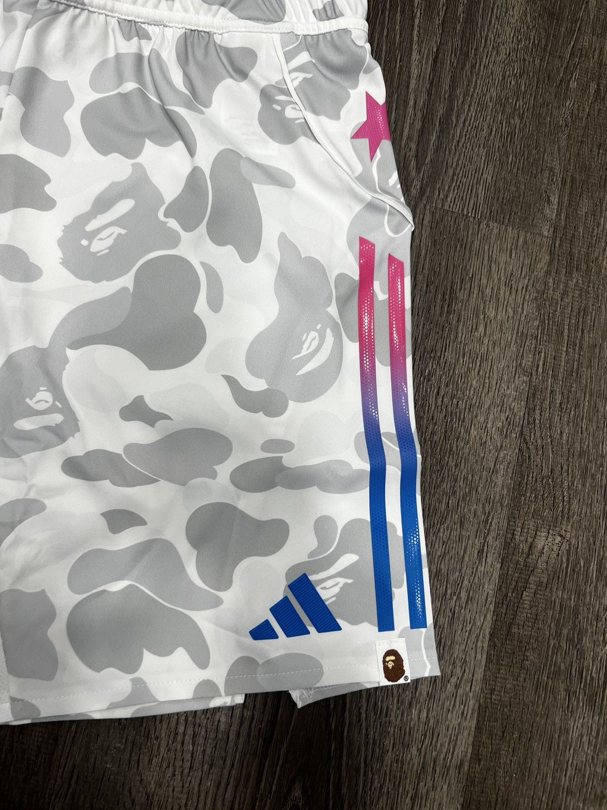 Adidas × Bape Adidas x Bape Football Slim White Shorts Sz L,XL,XXL NEW! Size US 34 / EU 50 - 4 Thumbnail