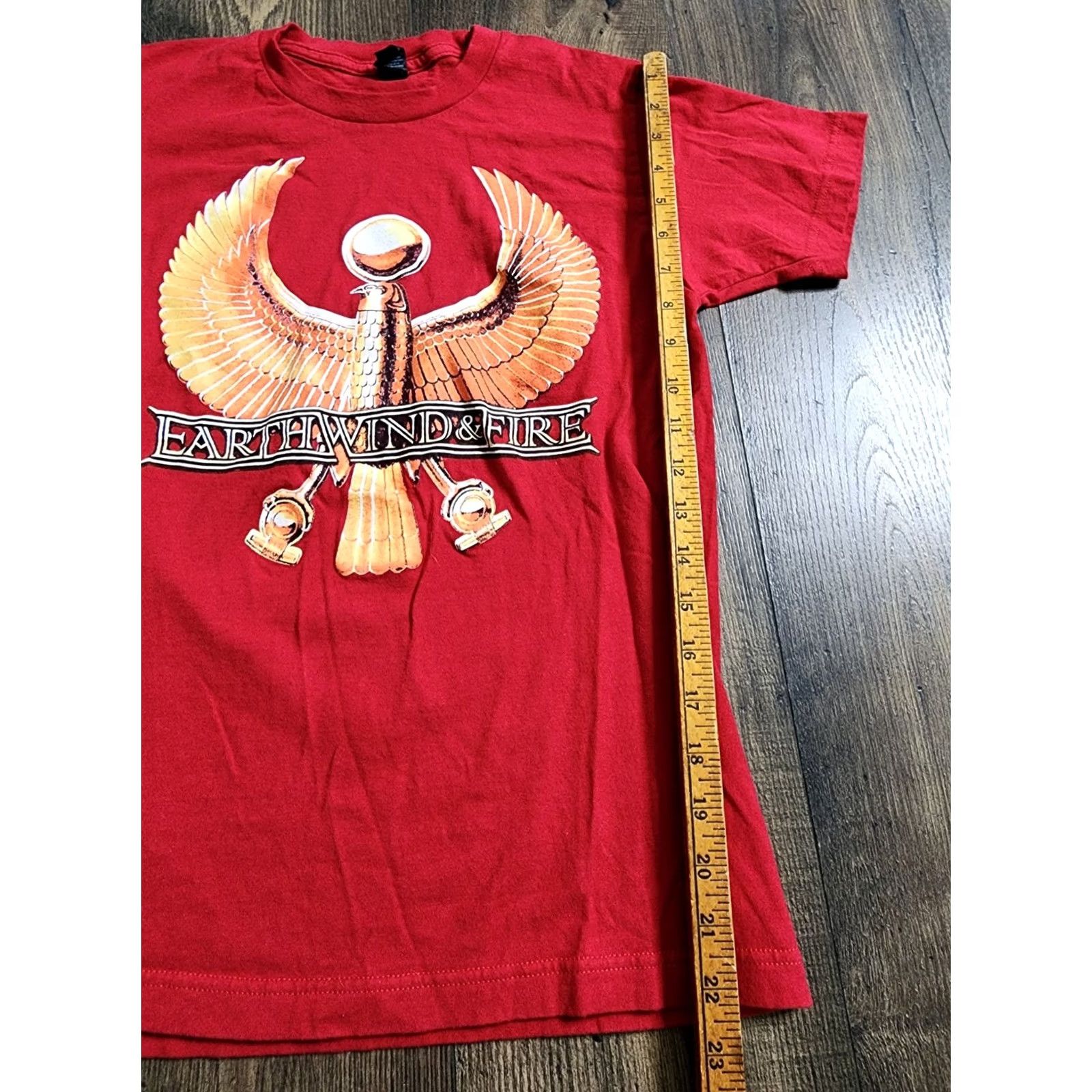 Tultex Adults S Tultex Tee Shirt T-Shirt Double-Sided Red Cotton Unisex Earth Wind & Fire Band Tee Crew Neck Short Sleeve Fire 90s? Size US S / EU 44-46 / 1 - 4 Thumbnail