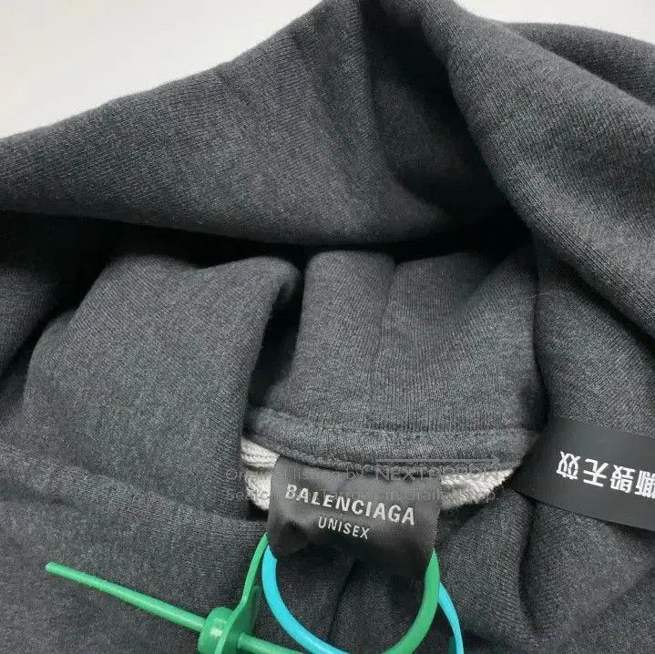 Balenciaga Balenciaga Gray Logo Print Hooded Sweatshirt. Size US M / EU 48-50 / 2 - 2 Thumbnail