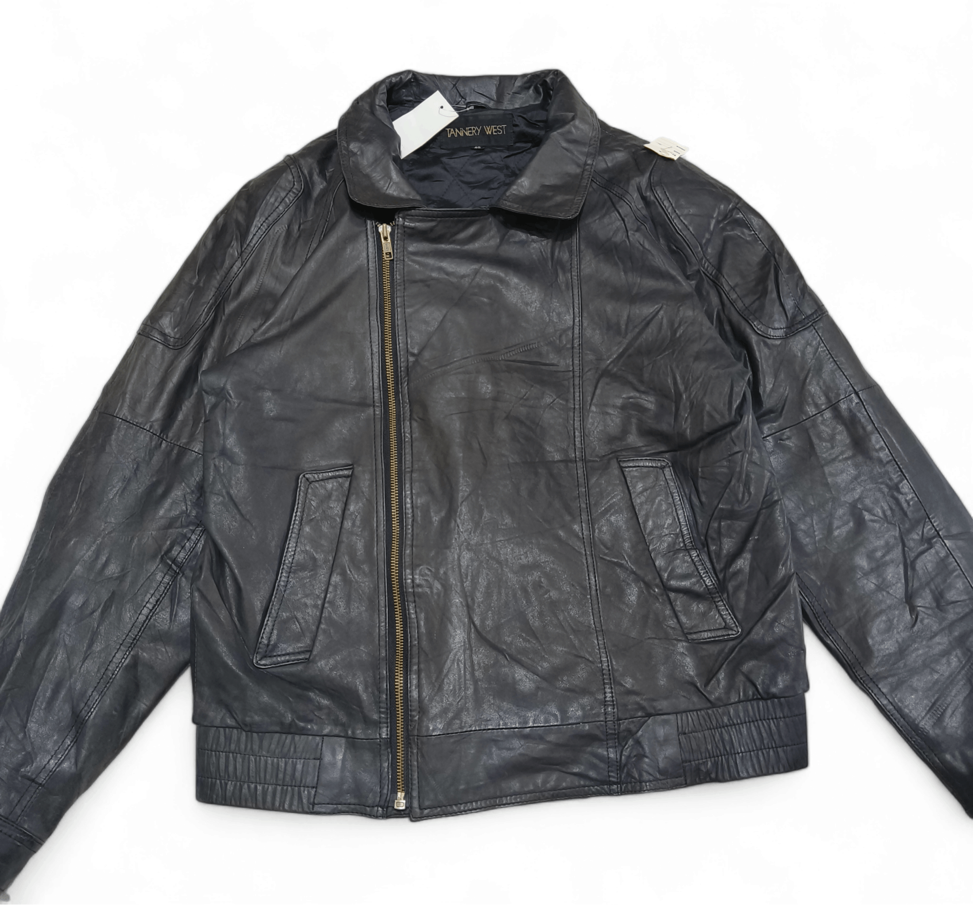 Other Vintage Deadstock Tannery West Ramones Style Leather Jacket Size US L / EU 52-54 / 3 - 6 Thumbnail