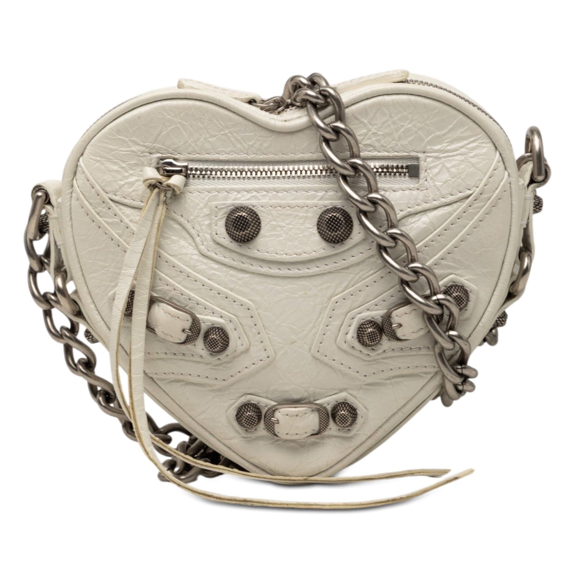Balenciaga Mini Lambskin Motocross Le Cagole Heart Chain Bag Size ONE SIZE - 1 Thumbnail