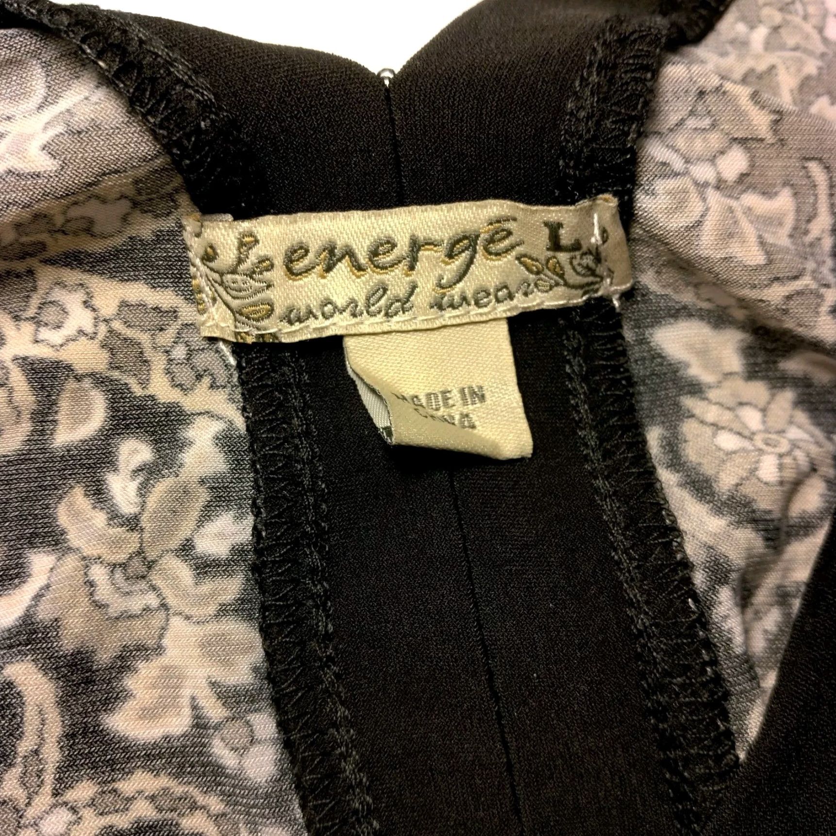 Vintage Black White Shirt Large Kimono Sleeve Bandanna Scarf Crop Energe World Wear Size L / US 10 / IT 46 - 5 Thumbnail