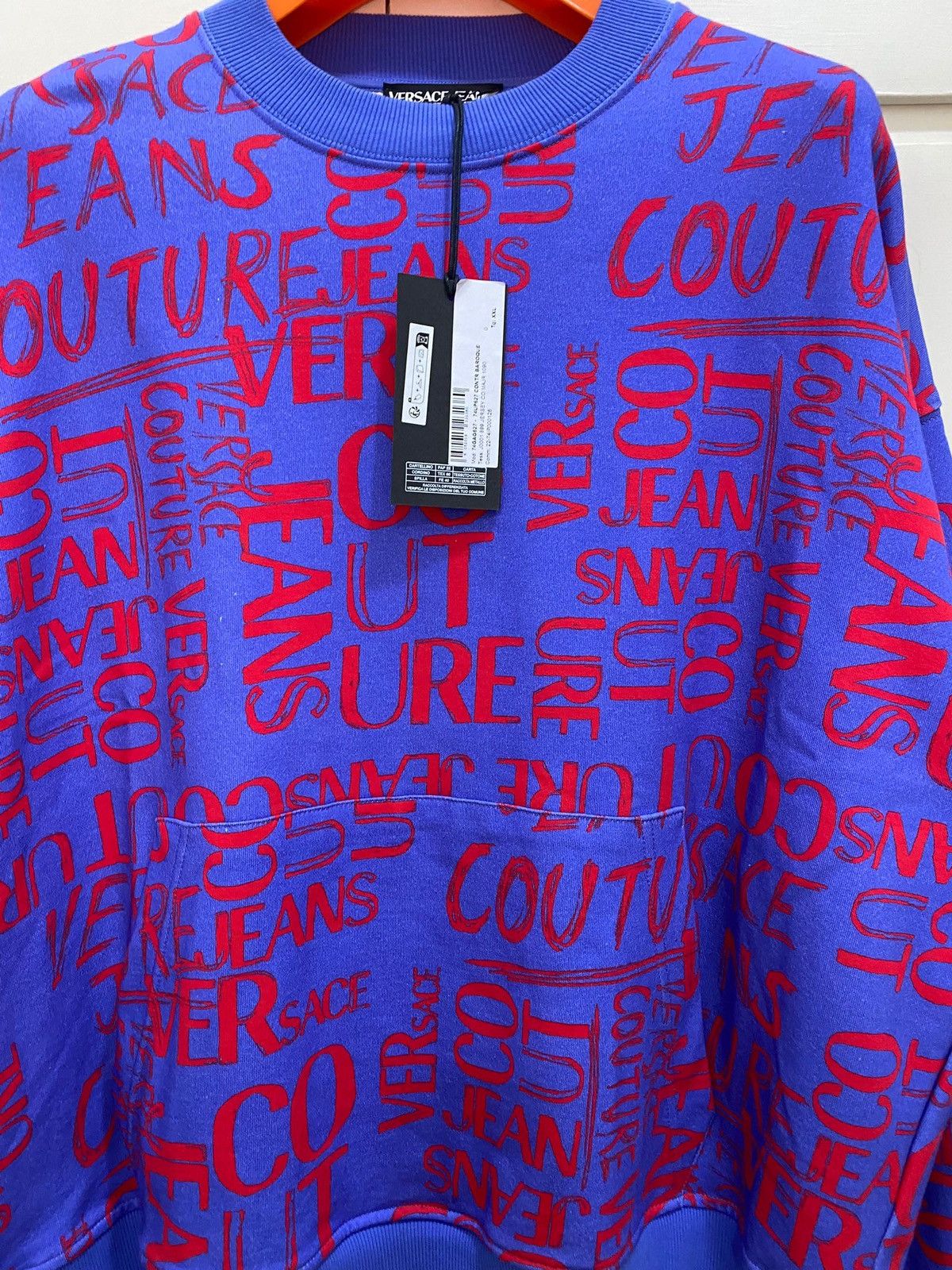 Versace Jeans Couture Versace Jeans Culture Jersey Co Majr sweatshirt, XXL, blue, Size US XXL / EU 58 / 5 - 3 Thumbnail