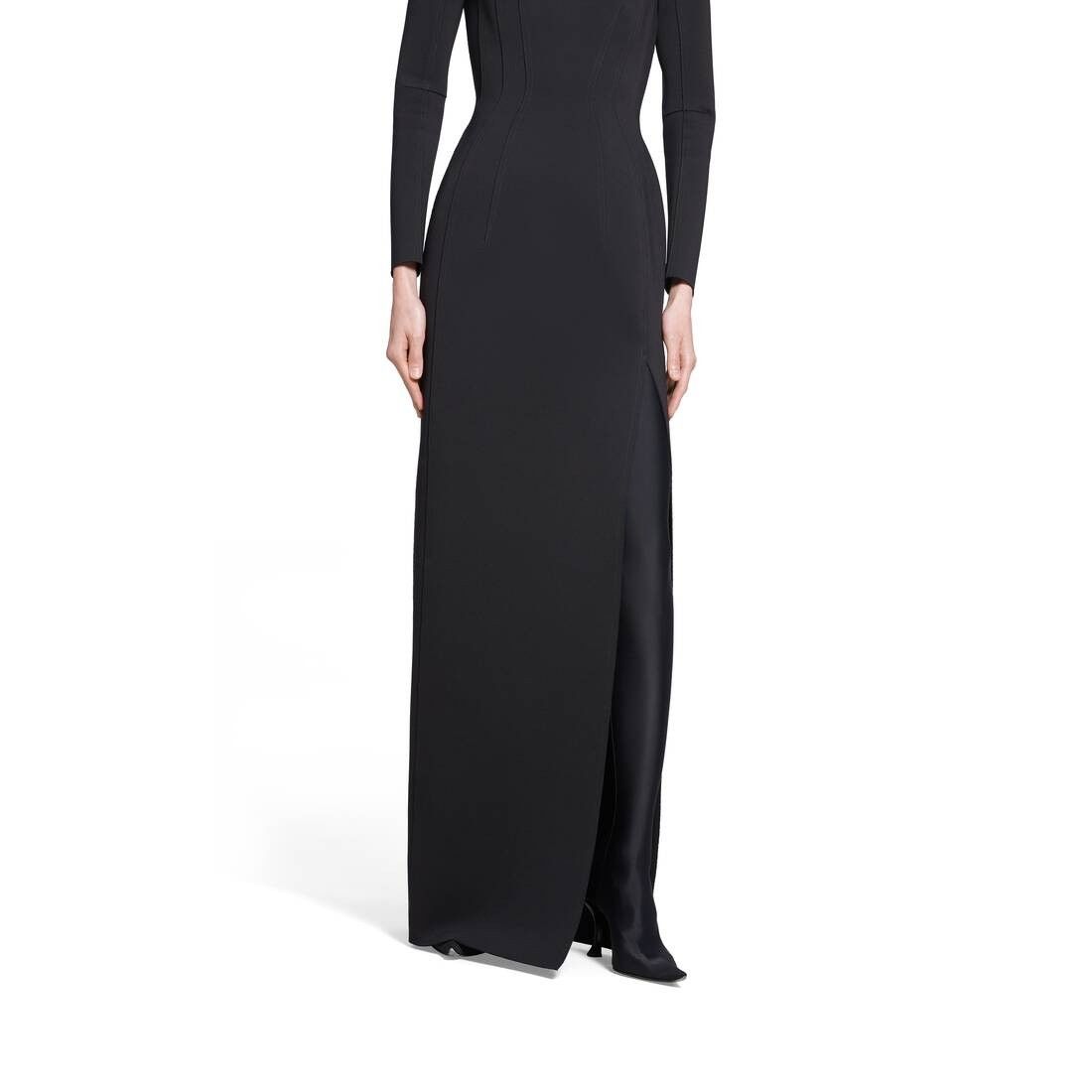 Balenciaga o1bcso1str0525 Fitted Gown in Black Size L / US 10 / IT 46 - 7 Thumbnail