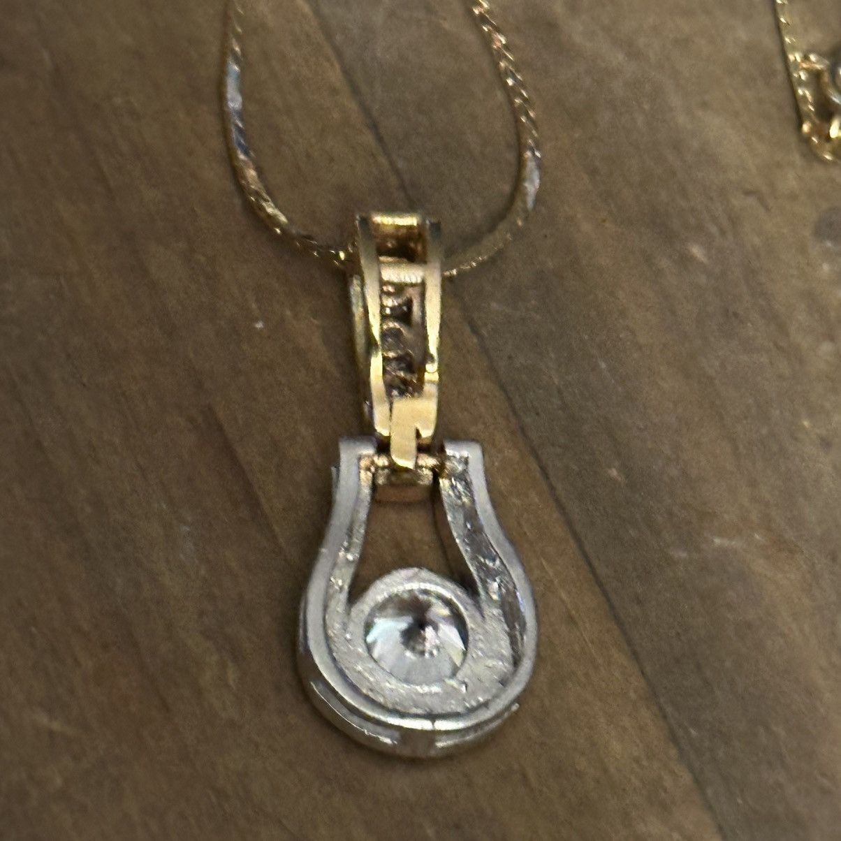 Other Two tone cubic zirconia drop pendant necklace Size ONE SIZE - 5 Thumbnail