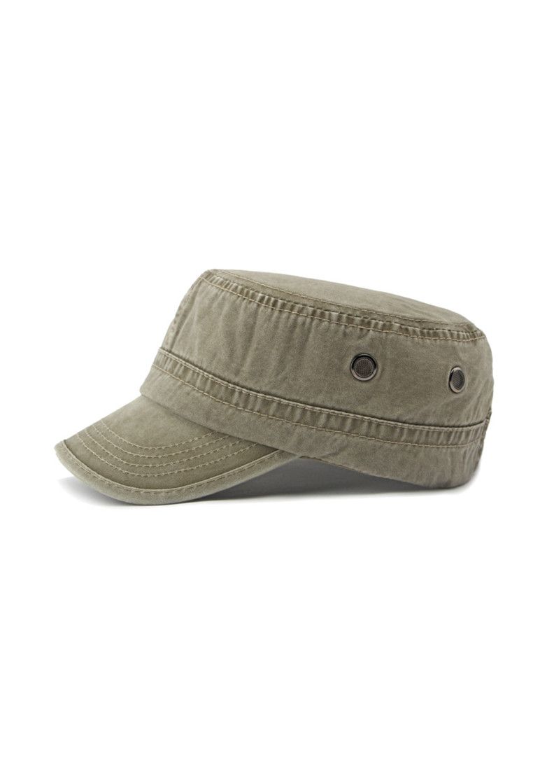 Other Khaki Japanese Flat Top Military Hat Size ONE SIZE - 3 Thumbnail