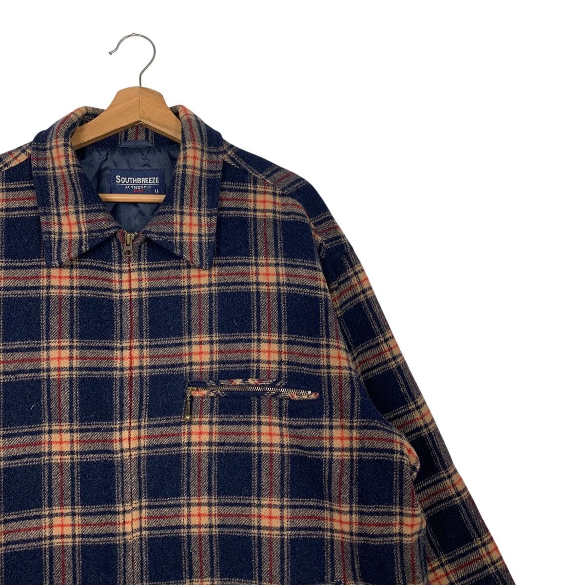 Vintage Vintage 90's SOUTH BREEZE Plaid Flannel Jacket #2721-C122 Size US XL / EU 56 / 4 - 5 Thumbnail