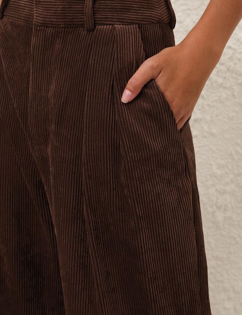 Zimmermann oc11z0226 Illuminate Cord Wide Leg Pants In Brown Size 30" / US 8 / IT 44 - 5 Thumbnail
