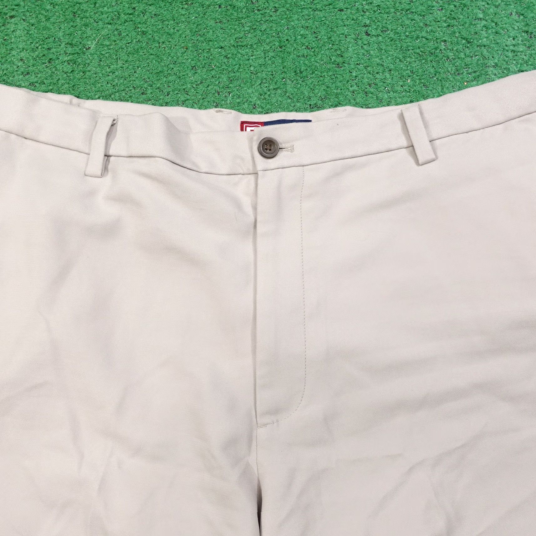 Chaps Chaps Shorts Mens Flat Front Beige Khaki Polyester Size 42 Regular Front Zip Inseam 8.5in Casual Chino BeigeMens 42 Size US 42 / EU 58 - 2 Thumbnail