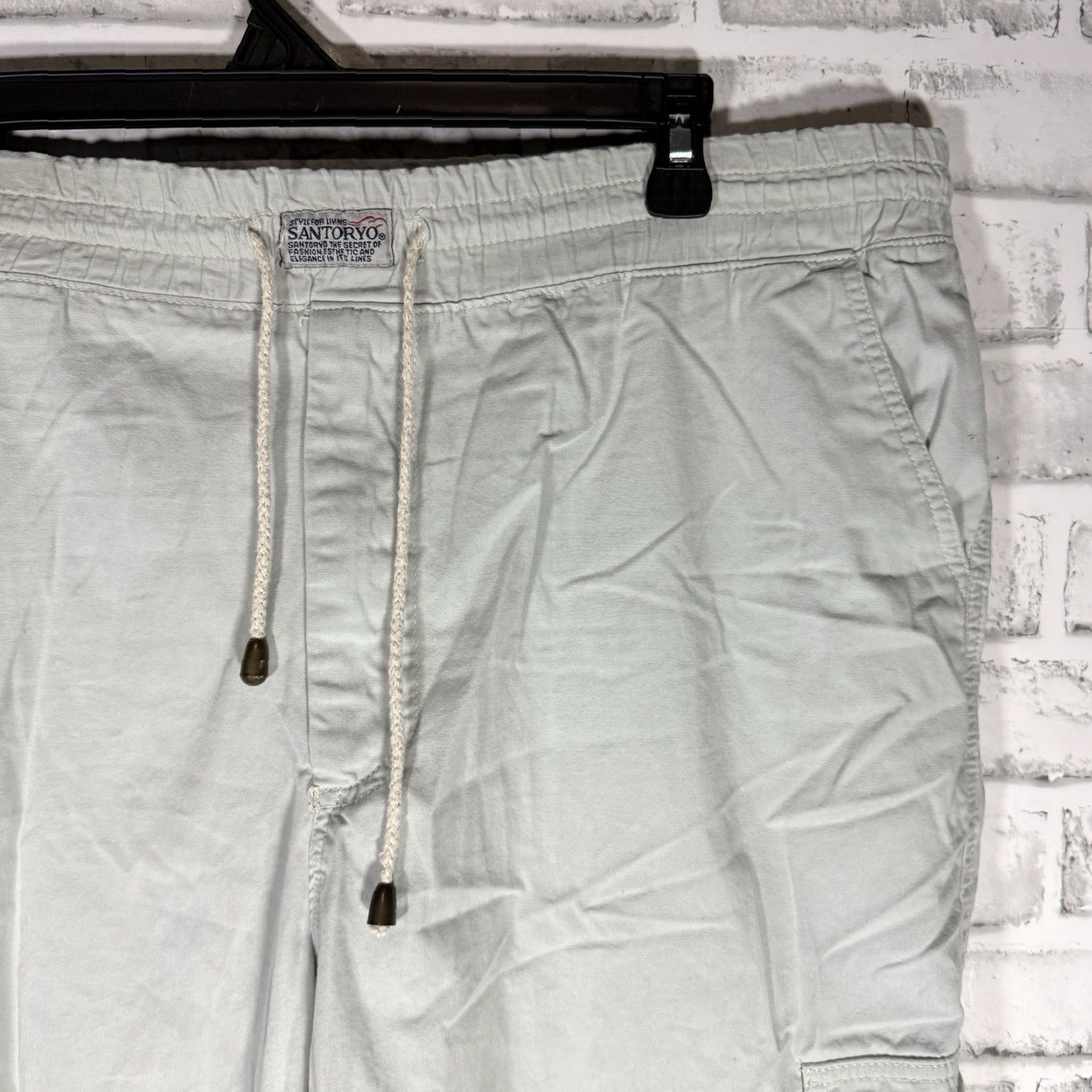 Vintage SANTORYO Cargo Pants 100% Cotton Drawstring Gray Unisex Adults Size 38 Inseam 28" Regular Test? Size US 38 / EU 54 - 2 Thumbnail