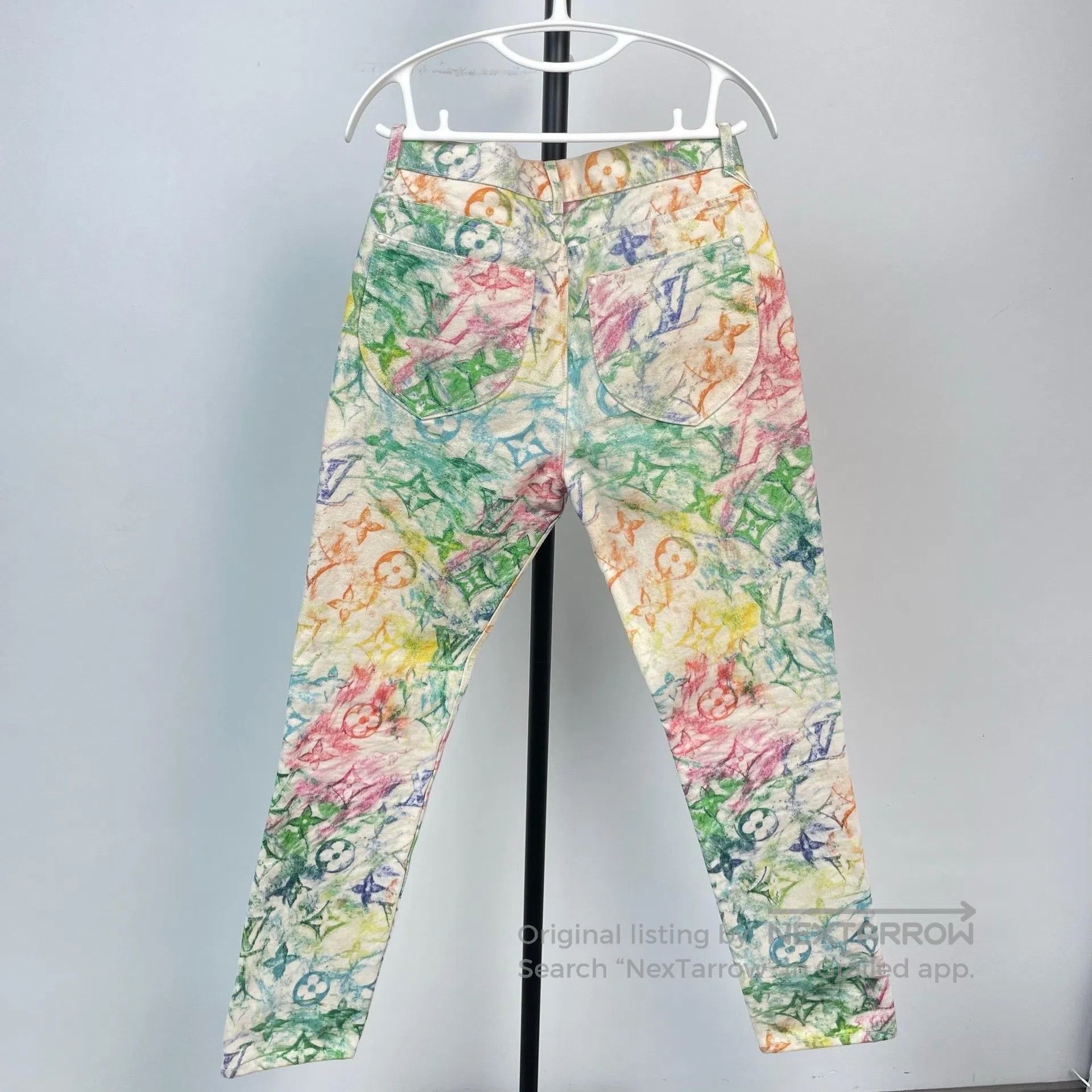Louis Vuitton Louis Vuitton Colorful Crayon Print Full Length Jeans| Size US 28 / EU 44 - 2 Thumbnail
