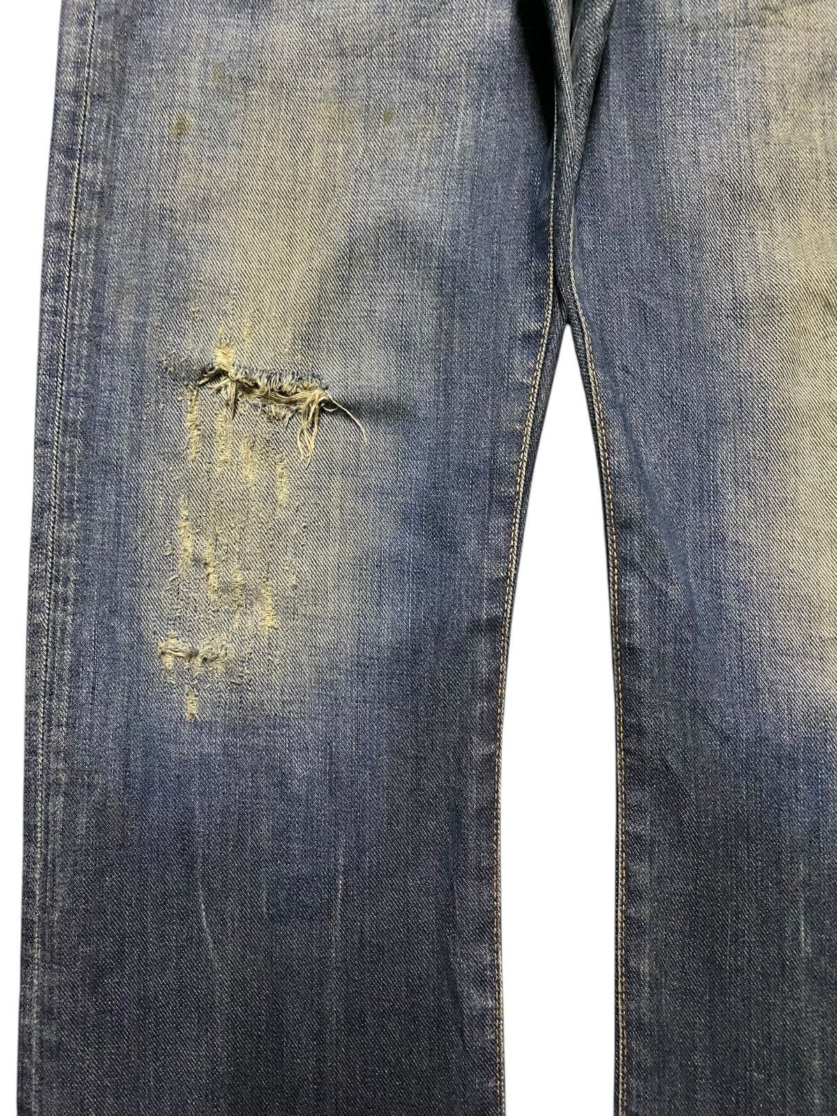 Edwin Vintage Edwin 503R Blue Trip Grunge Distressed Loose Jeans Size US 33 - 9 Thumbnail
