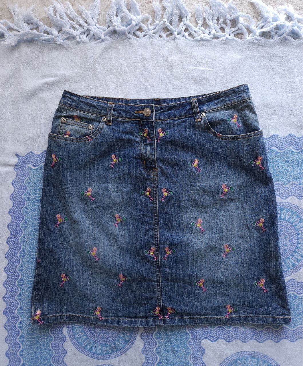 Lilly Pulitzer Vintage Lilly Pulitzer Martini Denim Skirt Y2K Size 28" / US 6 / IT 42 - 1 Thumbnail