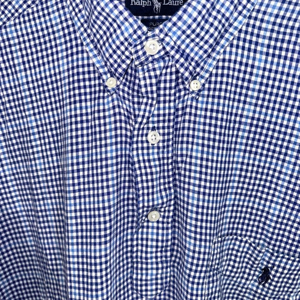 Polo Ralph Lauren Polo Ralph Lauren Blue Check Purcell Polo Size XL Size US XL / EU 56 / 4 - 3 Thumbnail