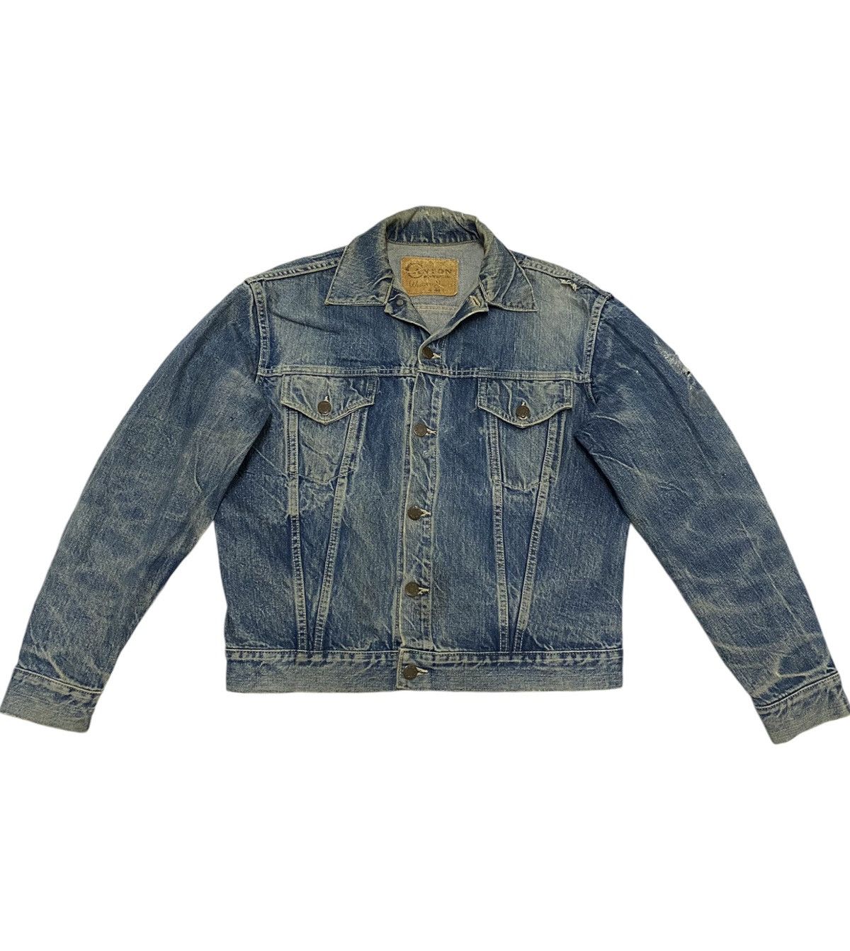Japanese Brand × Vintage Vintage Canton Wastern Jeans Distressed Trucker Jacket (C3) Size US L / EU 52-54 / 3 - 1 Thumbnail