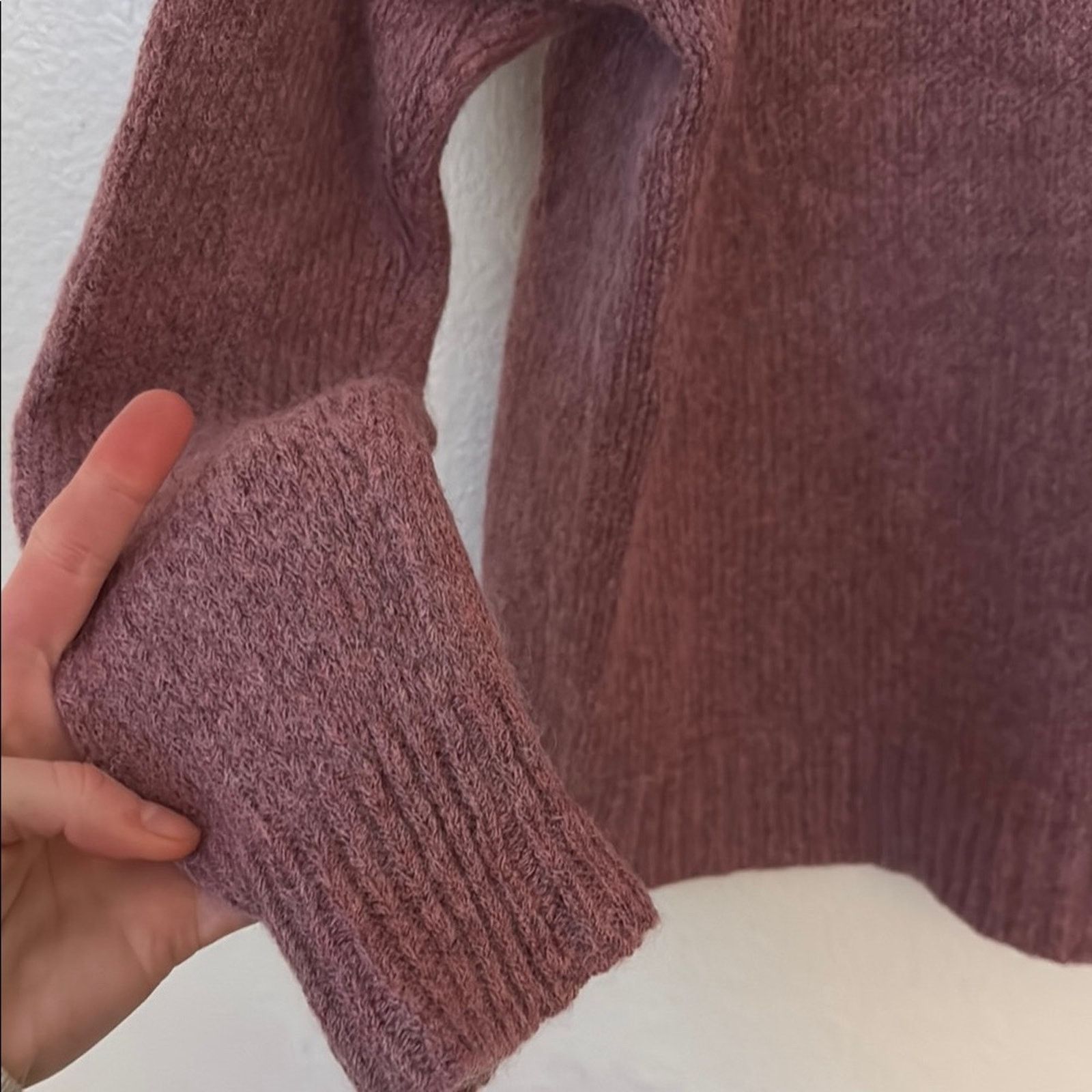 Eileen Fisher Eileen Fisher S Light Pink Mohair and Wool Crewneck Sweater Size S / US 4 / IT 40 - 4 Thumbnail
