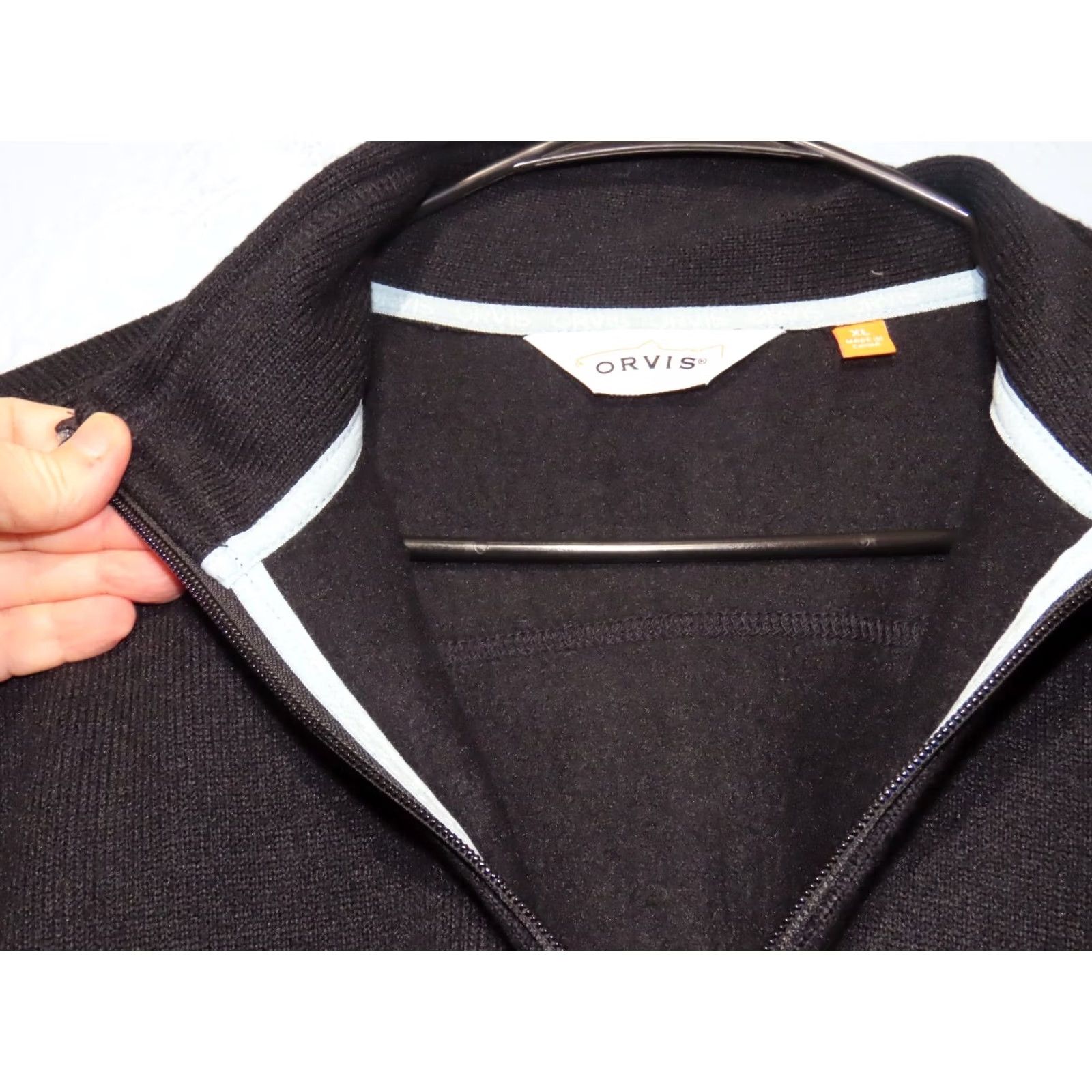 Orvis Orvis Men XL 1/4 Zip Fleece Pullover Sweater Black Sweatshirt Mock Neck Pockets Size US XL / EU 56 / 4 - 6 Thumbnail