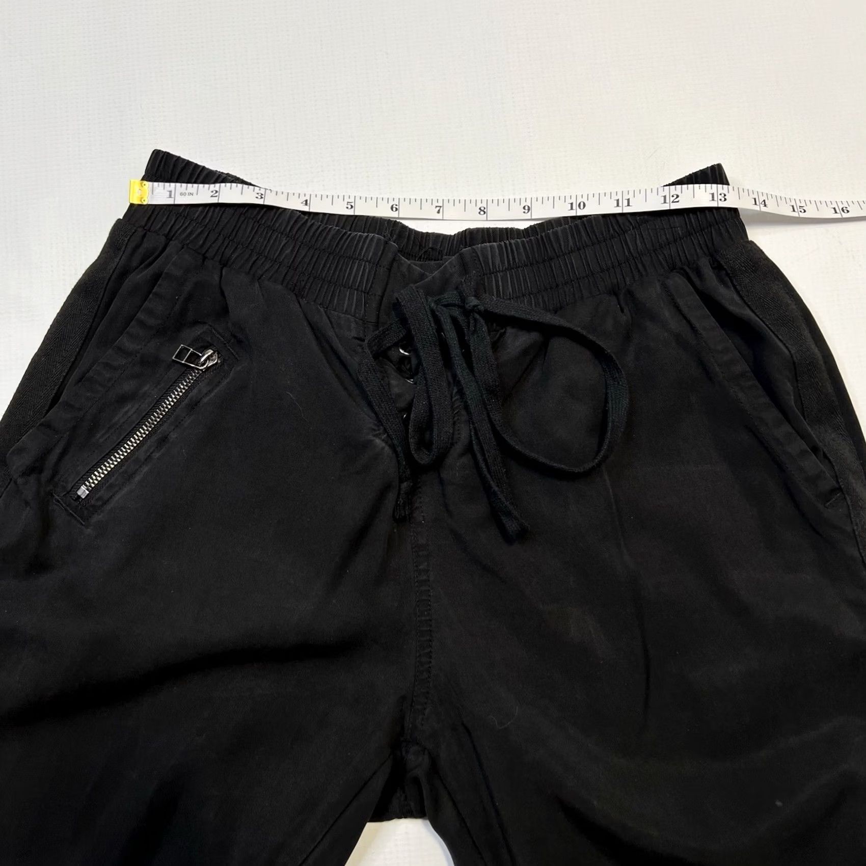 Vintage FATE by LFD Jogger Pants Women S Black Drawstring Waist Lyocell Tapered Front Flat Regular Fit Comfort Stretch Casual Summer Winter Fall Spring Size 28" / US 6 / IT 42 - 5 Thumbnail