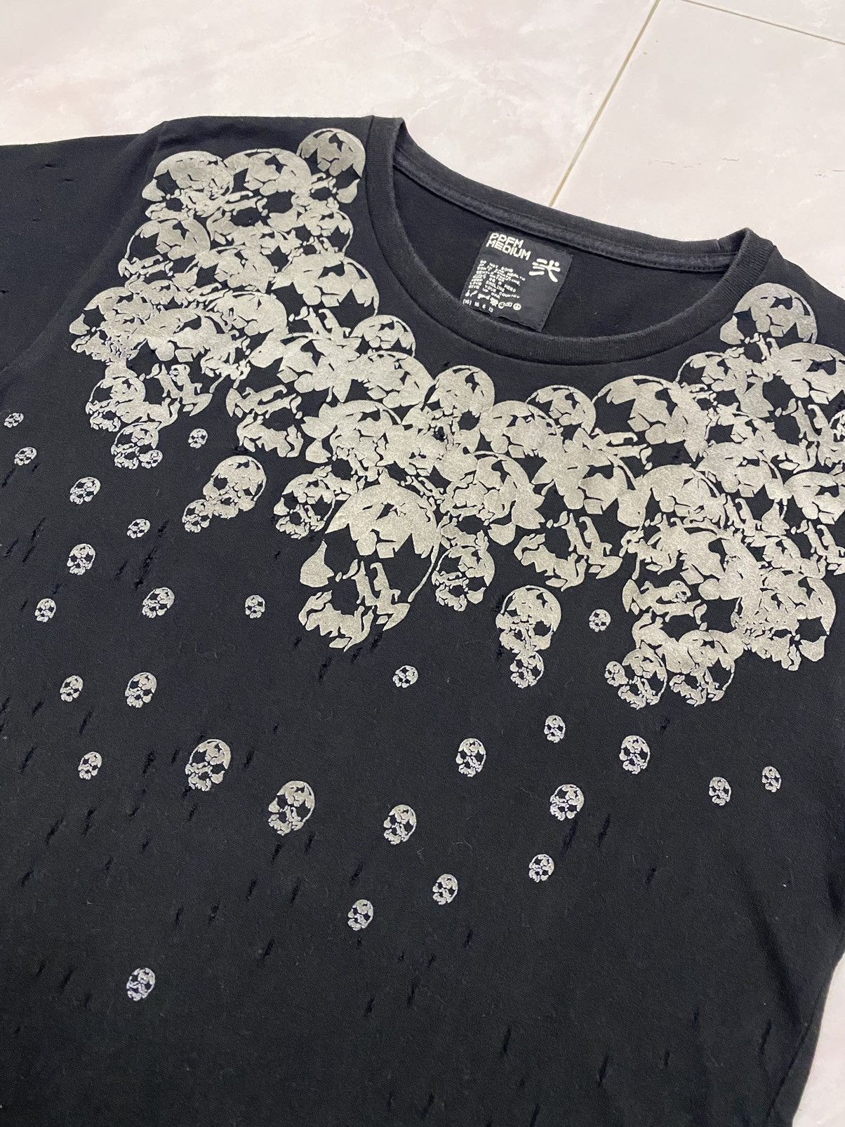 Japanese Brand 💥RARE💥 PPFM Skulls Distress / Bullets Sedi Punk Tee Size US M / EU 48-50 / 2 - 2 Thumbnail