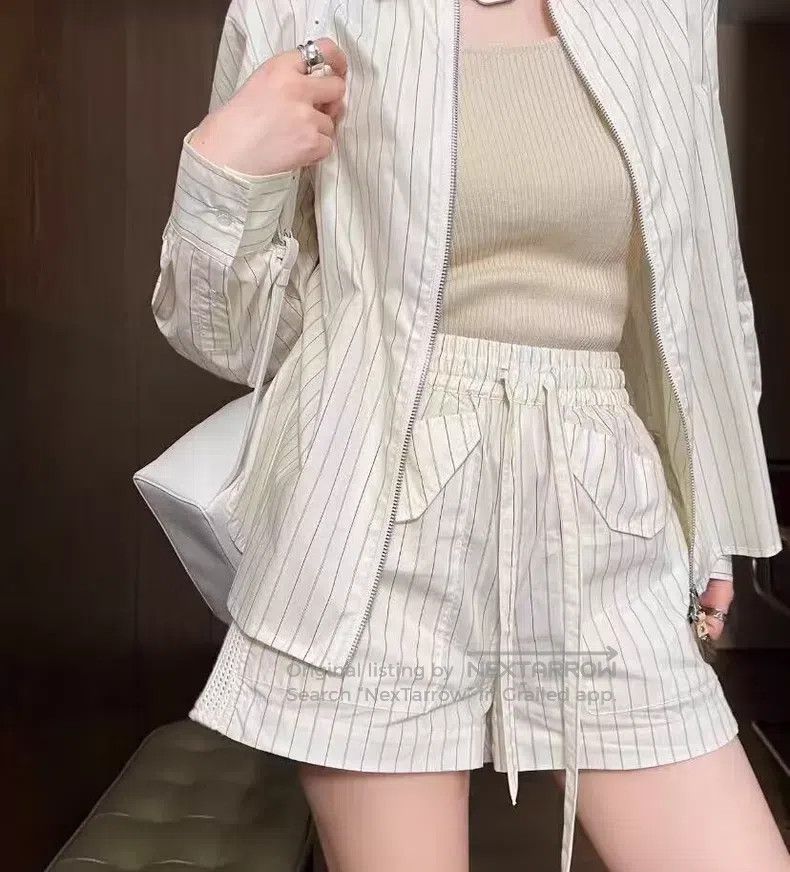 Louis Vuitton Louis Vuitton 23 Beige Vertical Stripe Silk Strappy Straig Size US 36 / EU 52 - 9 Thumbnail