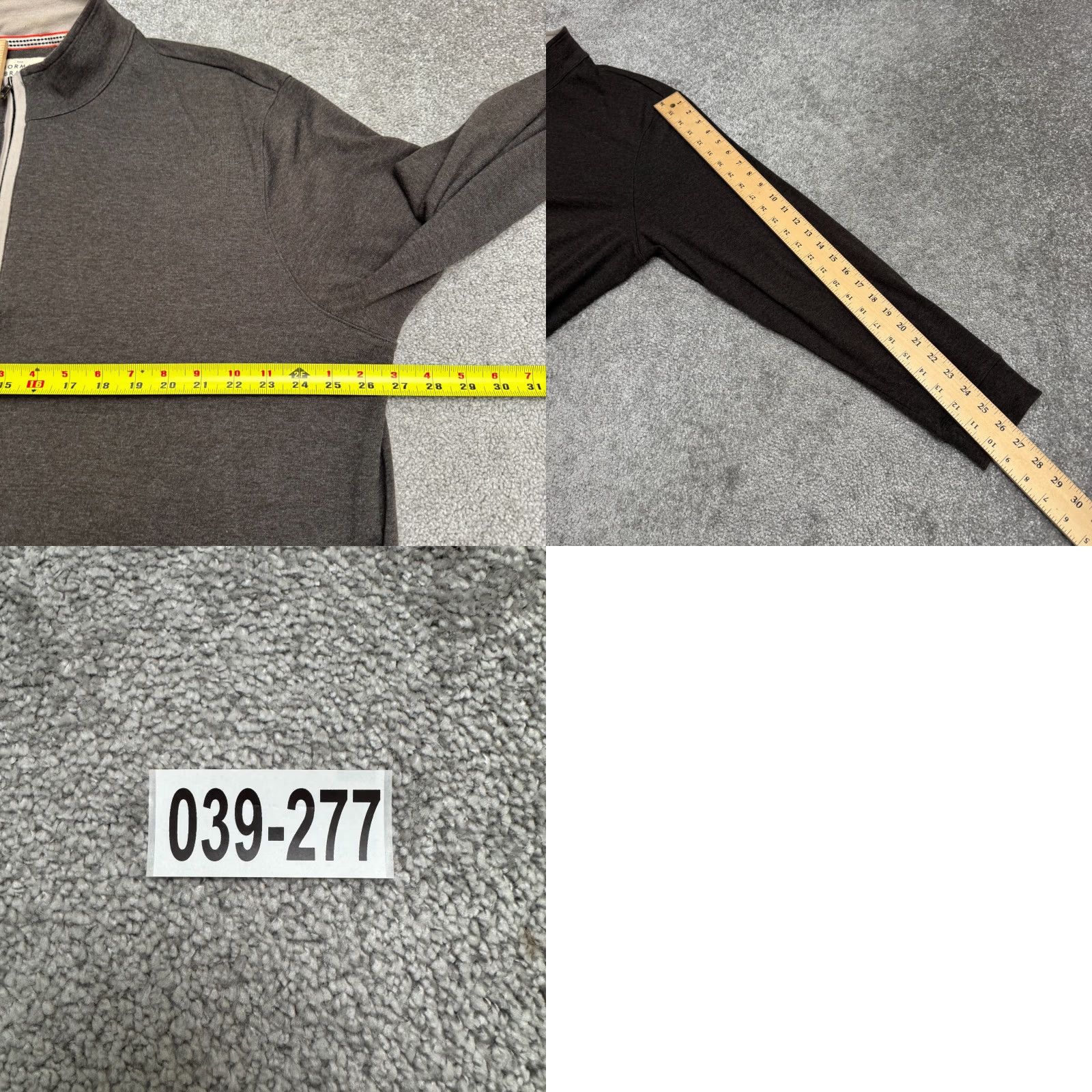 J Brand The Normal Brand 1/4 Zip Pullover Sweater Mens 2XL Dark Gray Stretch Casual Knit Long Sleeve Mock Neck Shirt Size US XXL / EU 58 / 5 - 9 Thumbnail