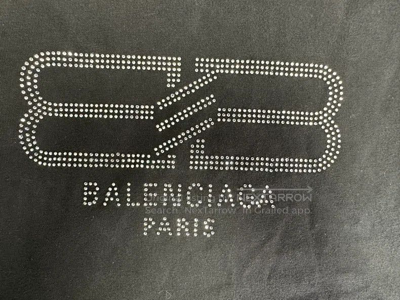 Balenciaga Balenciaga Solid color rhinestone round neck pullover T-sh Size US S / EU 44-46 / 1 - 3 Thumbnail