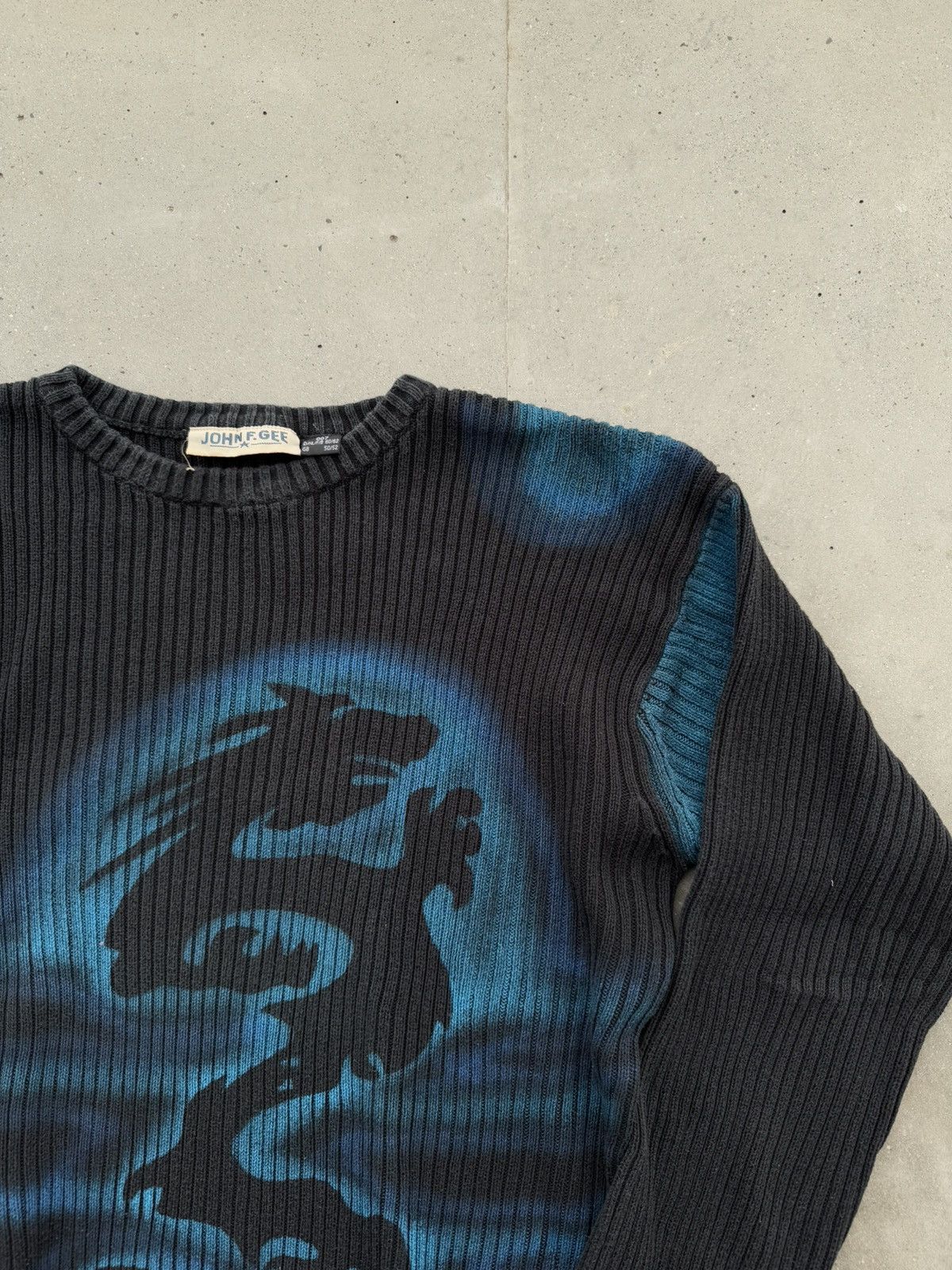 Japanese Brand × Vintage Vintage Y2K avantgarde tribal dragon sweater super rare Size US L / EU 52-54 / 3 - 2 Thumbnail