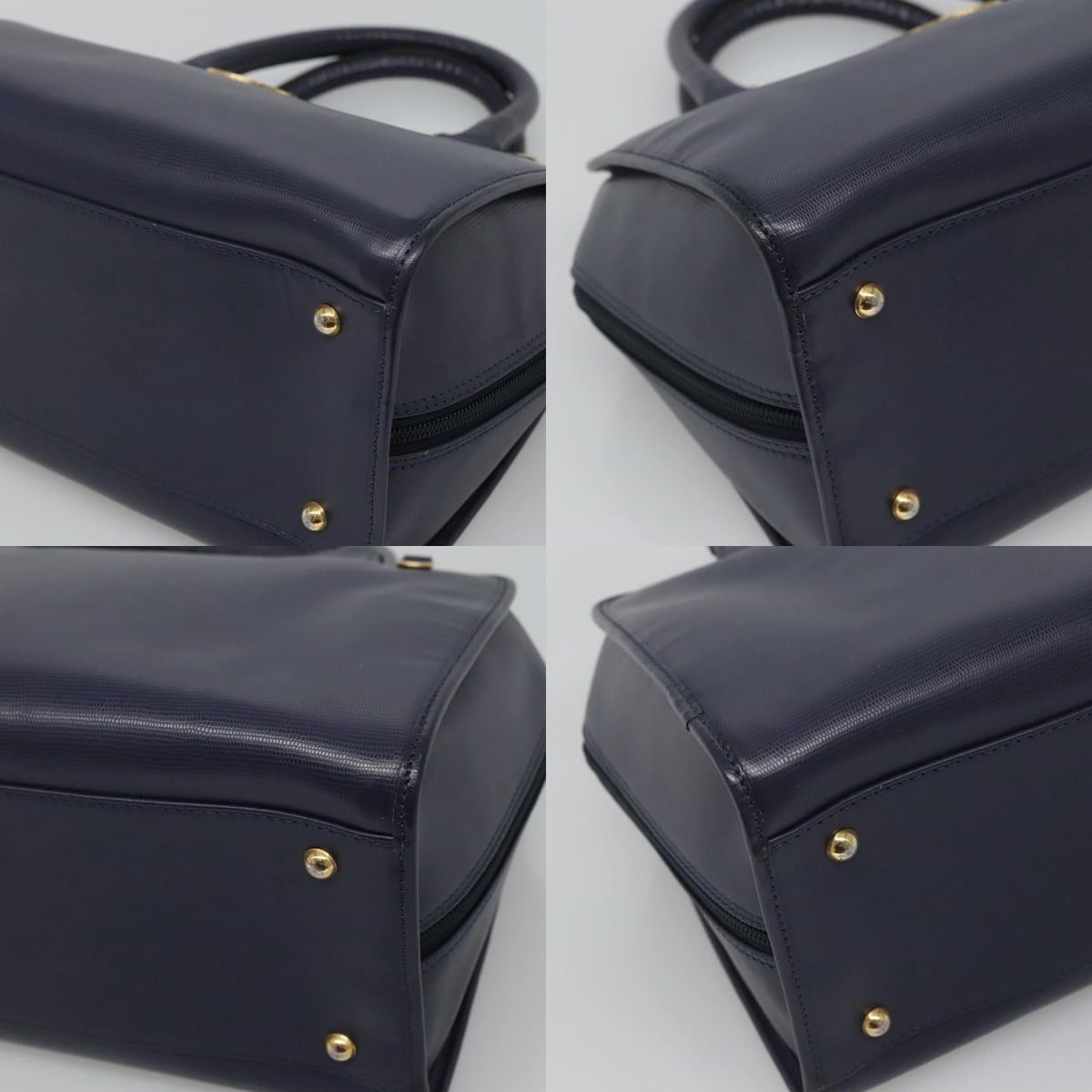 Celine CELINE Hand Bag Leather Blue Gold Size ONE SIZE - 10 Thumbnail