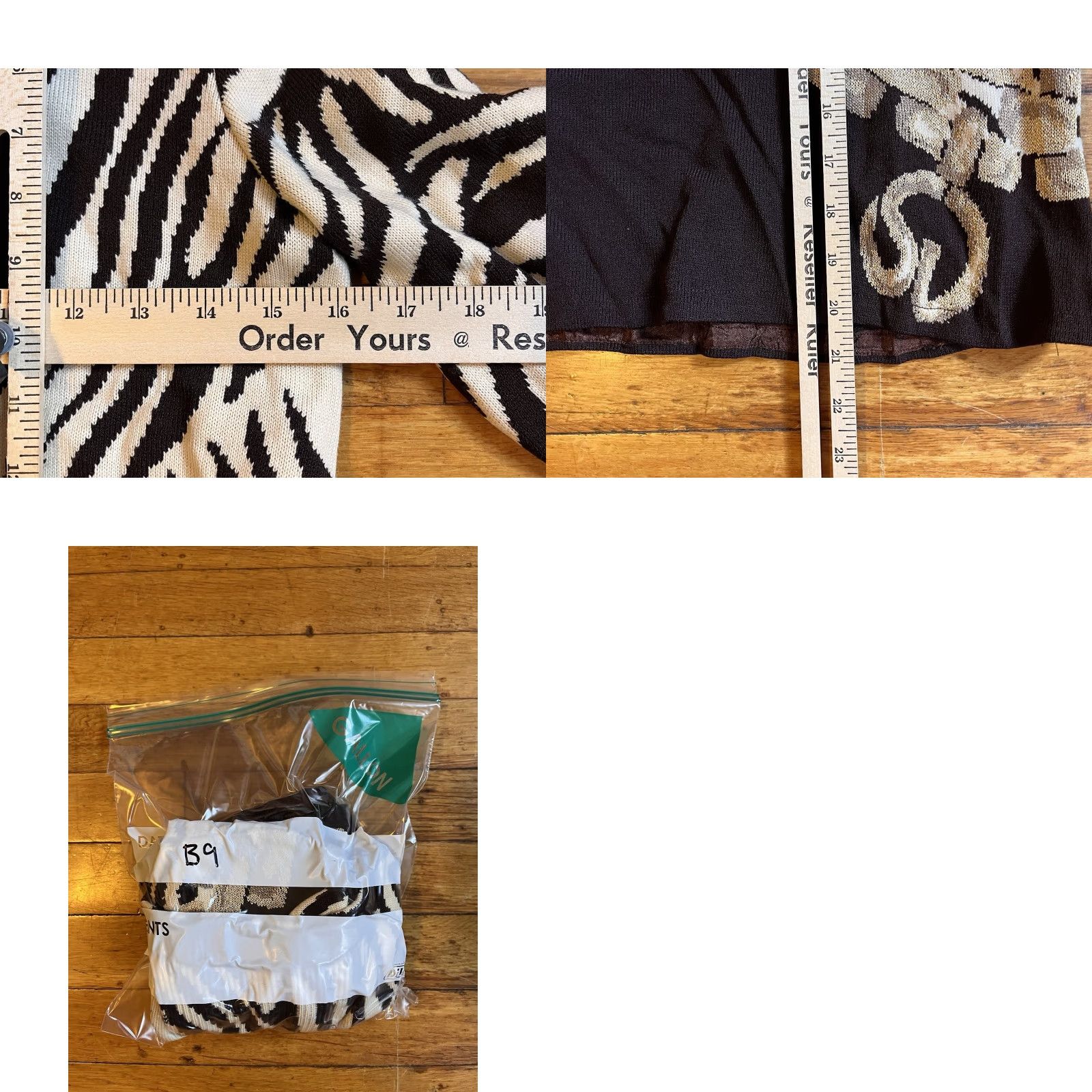 St. John VINTAGE St. John Santana Knit Zebra Chain Sweater Women's P Brown Cardigan Knit Zebra Pattern Fall Winter Size S / US 4 / IT 40 - 8 Thumbnail