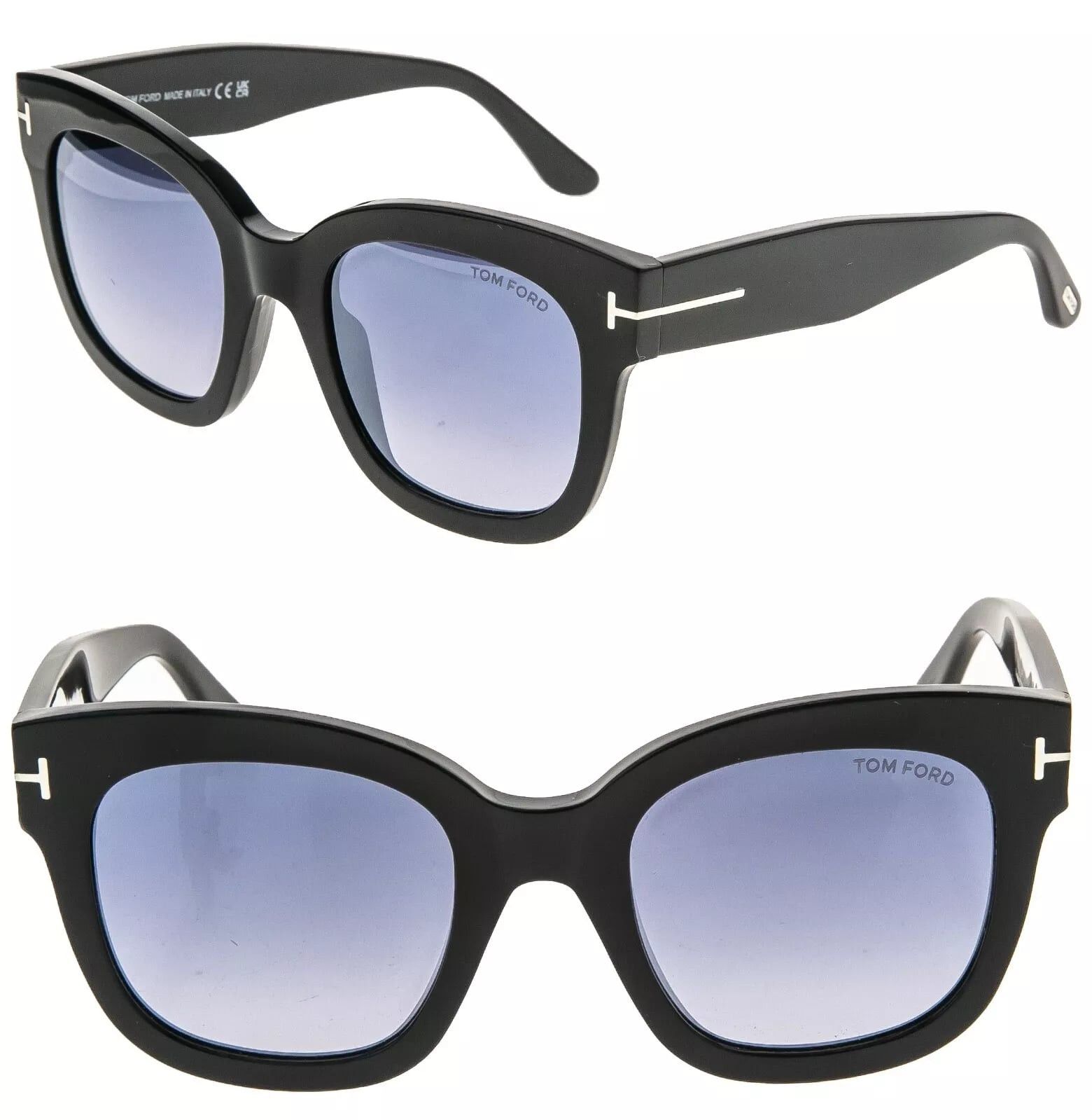 Tom Ford TOM FORD BEATRIX 2 TF0613 01C Black Blue Mirror Modern 613 Size ONE SIZE - 1 Thumbnail