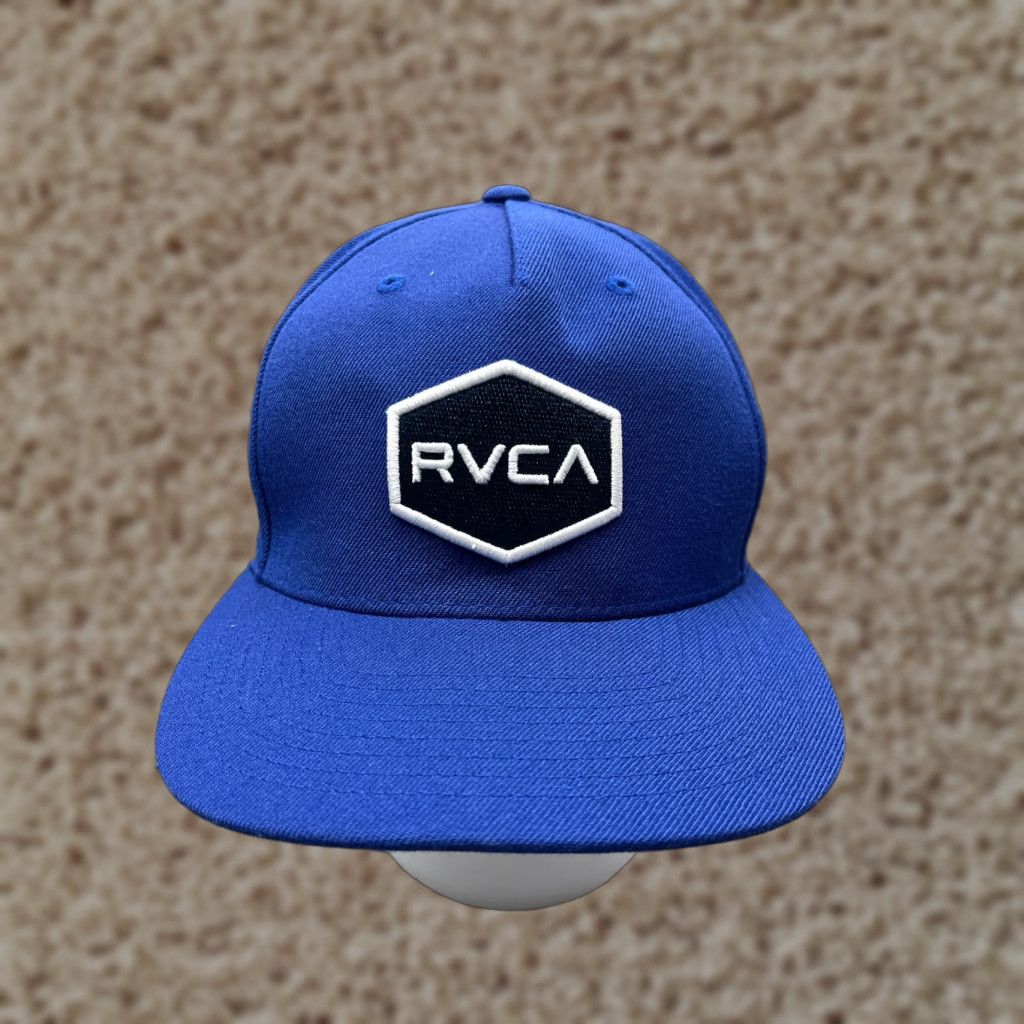 RVCA RVCA Hat Cap Snap Back One Size Blue Acrylic Wool Blend Twill Skatebeach Outdoor Mens Hat Cap 90s? Size ONE SIZE - 1 Thumbnail