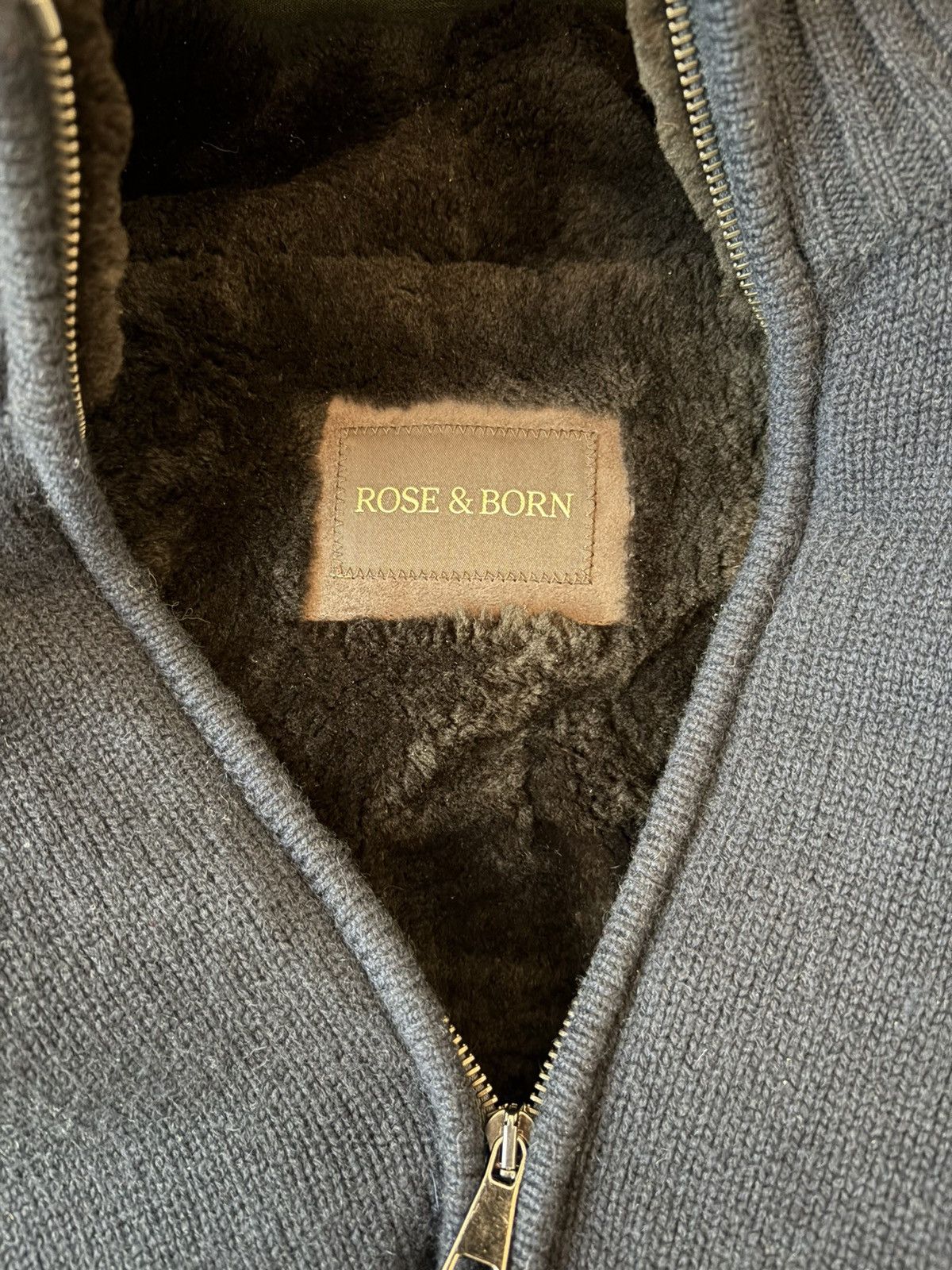 Other Rose & Born - Fur Lined Cashmere Blouson Navy Size US M / EU 48-50 / 2 - 3 Thumbnail