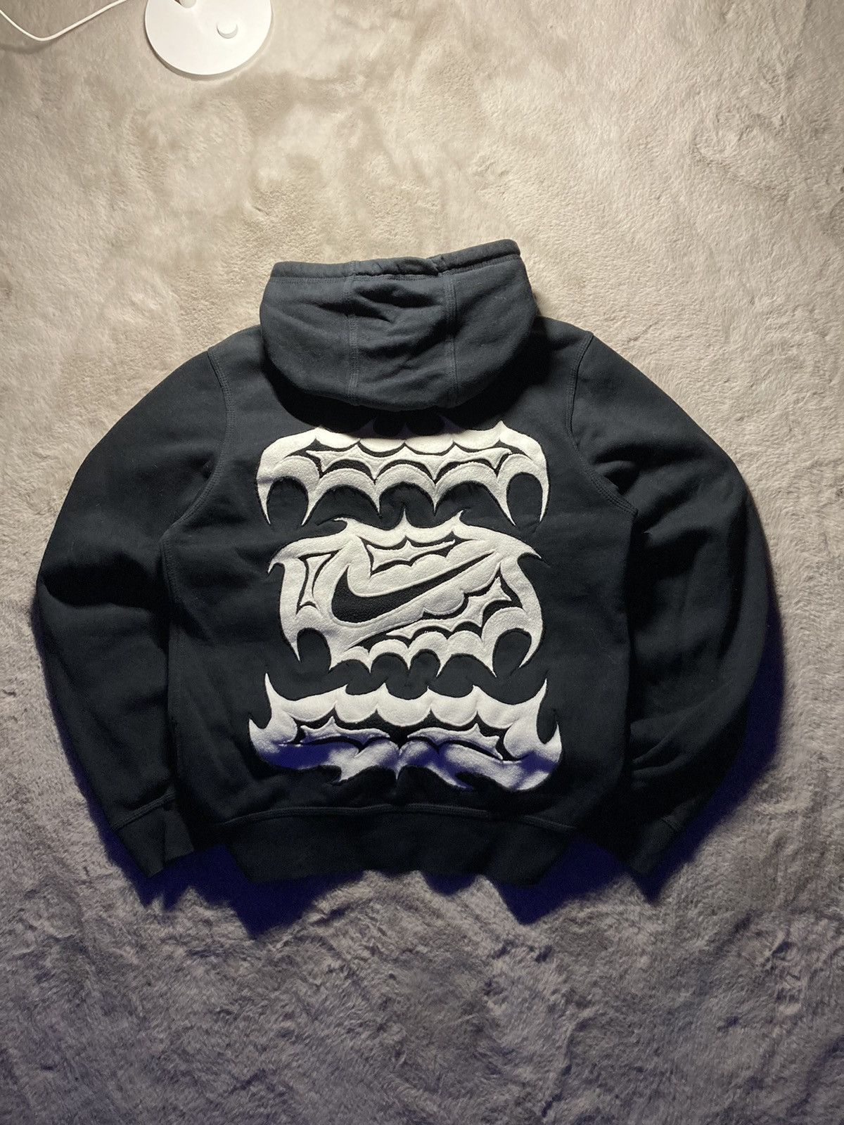 Nike × Vintage ⛩️nike hoodie custom vintage y2k big center logo fleece rare⛩️ Size US M / EU 48-50 / 2 - 2 Thumbnail