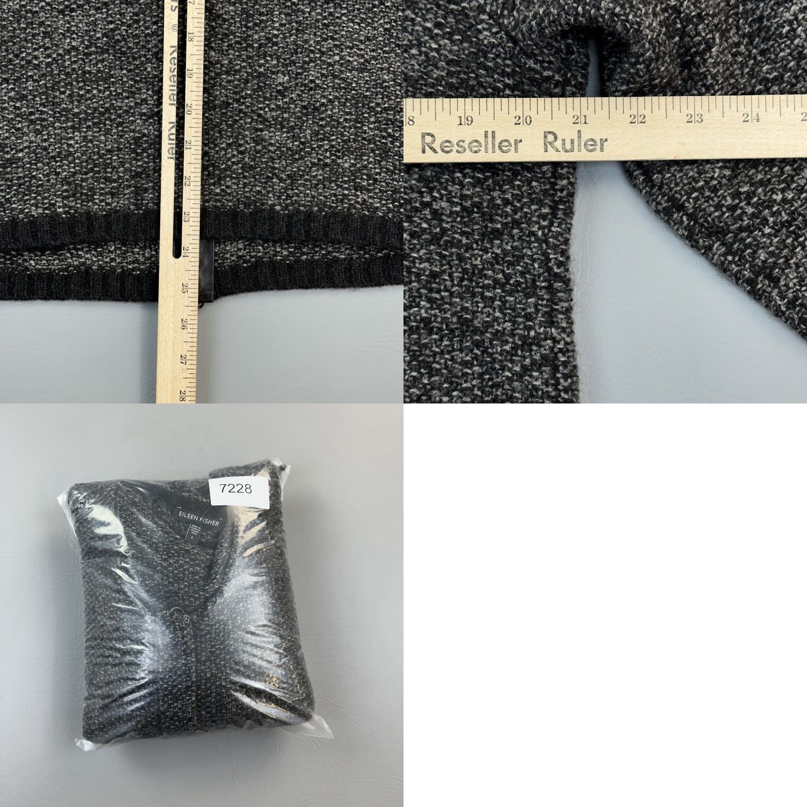 Eileen Fisher Eileen Fisher Sweater Womens Large Wool Yak Leather Trim Textured Knit Cardigan Size L / US 10 / IT 46 - 9 Thumbnail