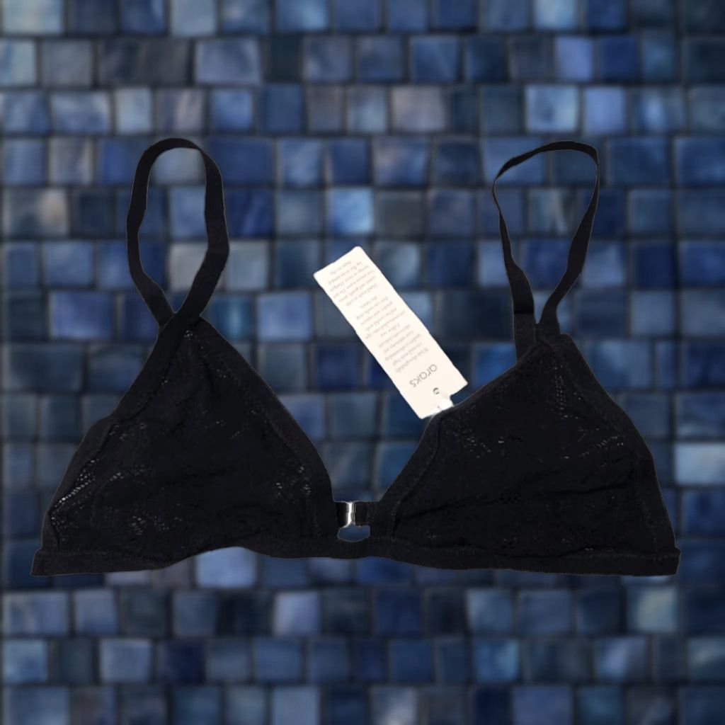 Vintage ARAKS Bra Women S Black Wireless Lace Bralette Floral Size ONE SIZE - 1 Thumbnail