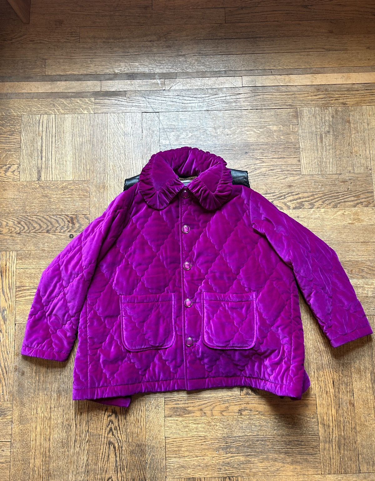 Balenciaga Runway SS18 Hybrid Fringe Leather Vest/Quilted Velvet Jacket Size US M / EU 48-50 / 2 - 3 Thumbnail