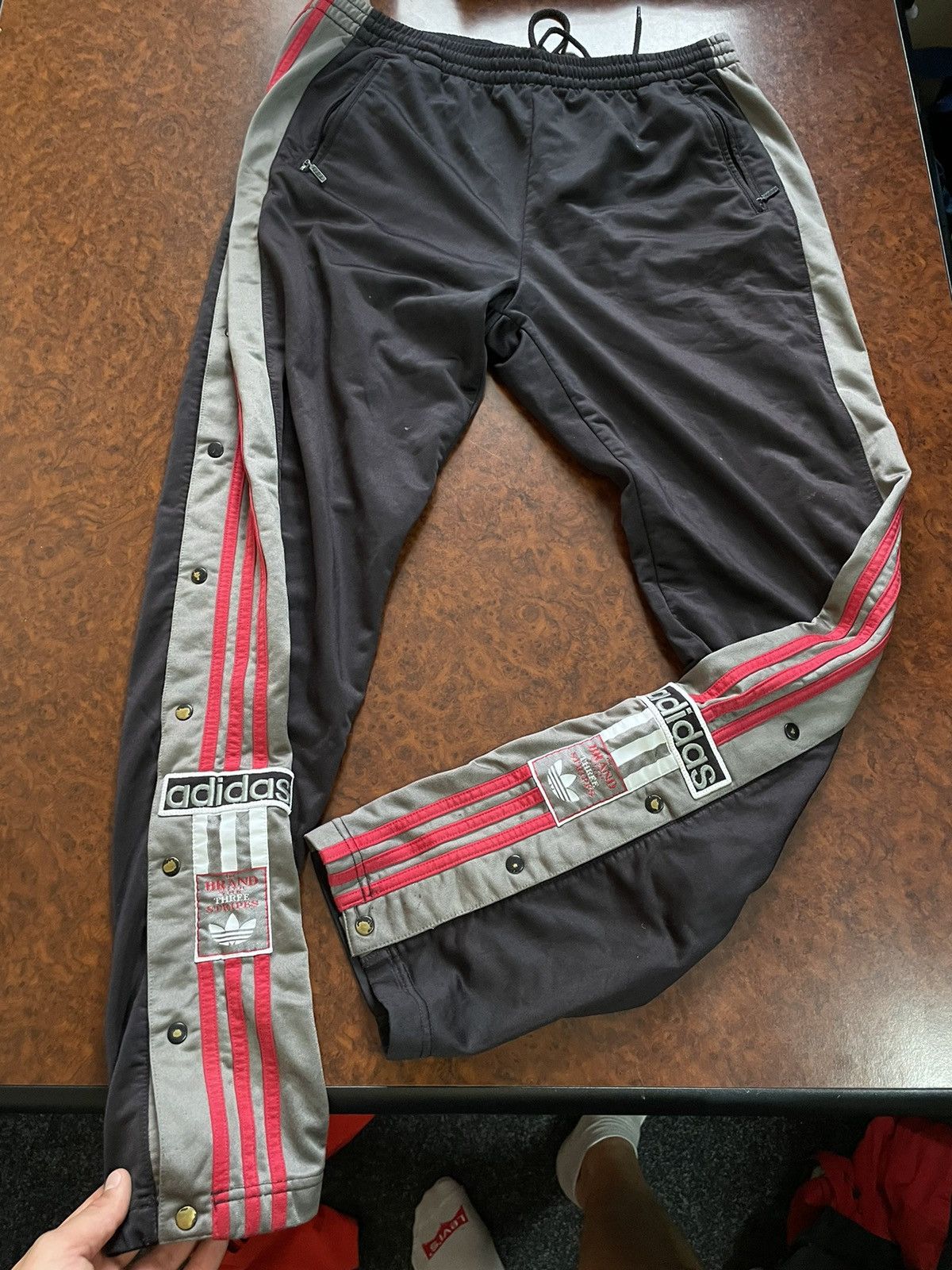 Adidas × Japanese Brand × Vintage Adidas 90s adi brake pants joggers old money rock rap band Size US 33 - 1 Thumbnail