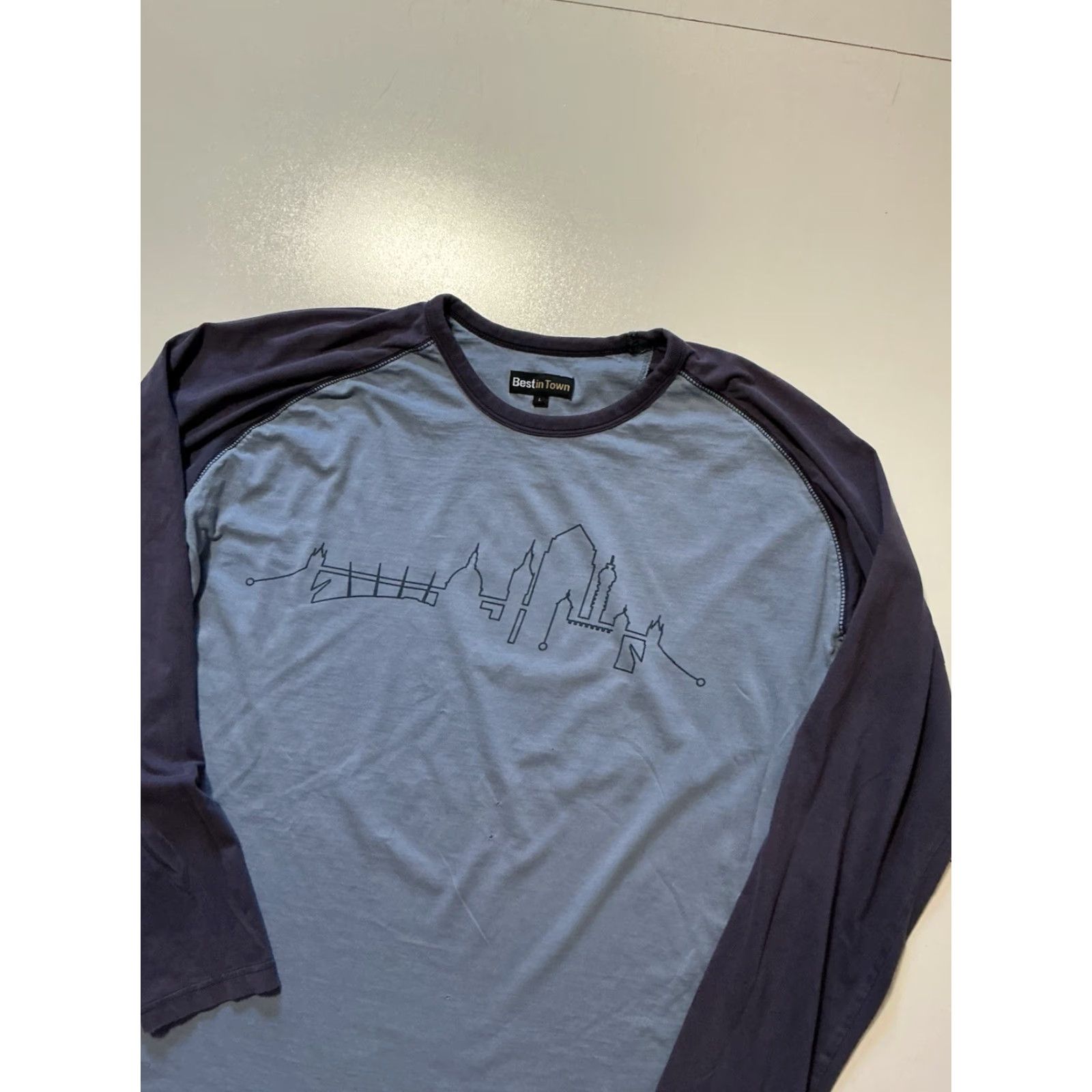 Vintage VINTAGE Best In Town BSS Soundweb London Audio Blue L/S Graphic T-Shirt Sz.L Mens Size US L / EU 52-54 / 3 - 3 Thumbnail