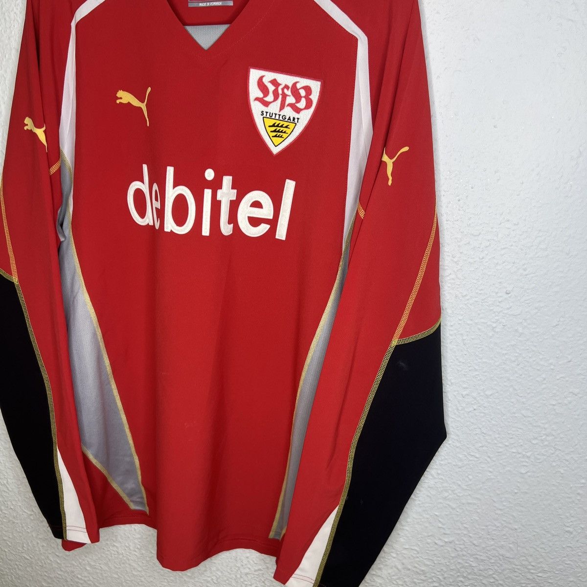 Puma Vintage Puma Stuttgart Jersey Longsleeve Tshirt Y2K Red Size US XL / EU 56 / 4 - 3 Thumbnail